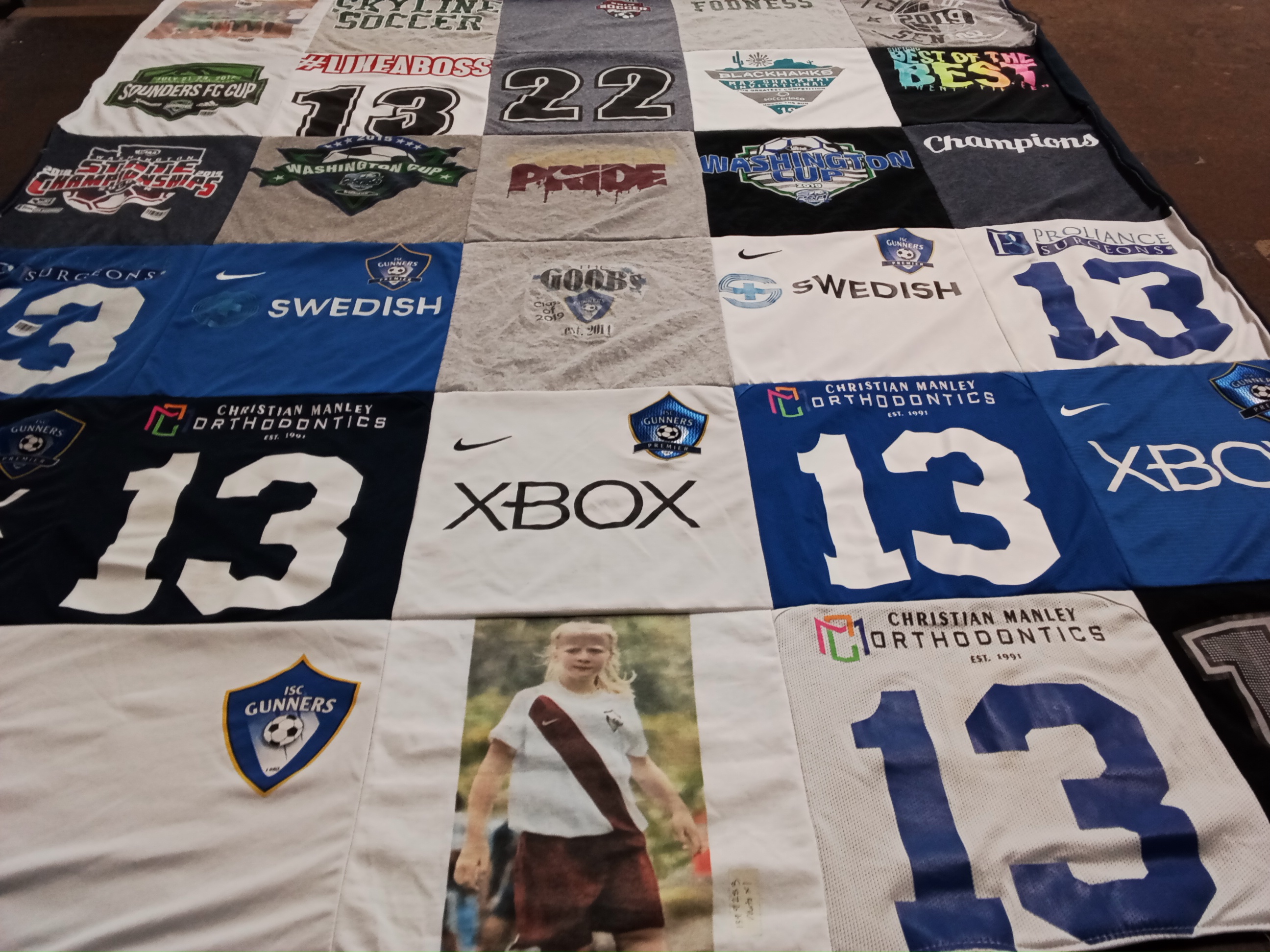 T-shirt quilt featuring isc gunner by Colleen from WA