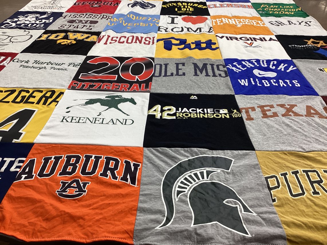 T-shirt quilt from auburn university, university of pittsburgh by Kevin from PA
