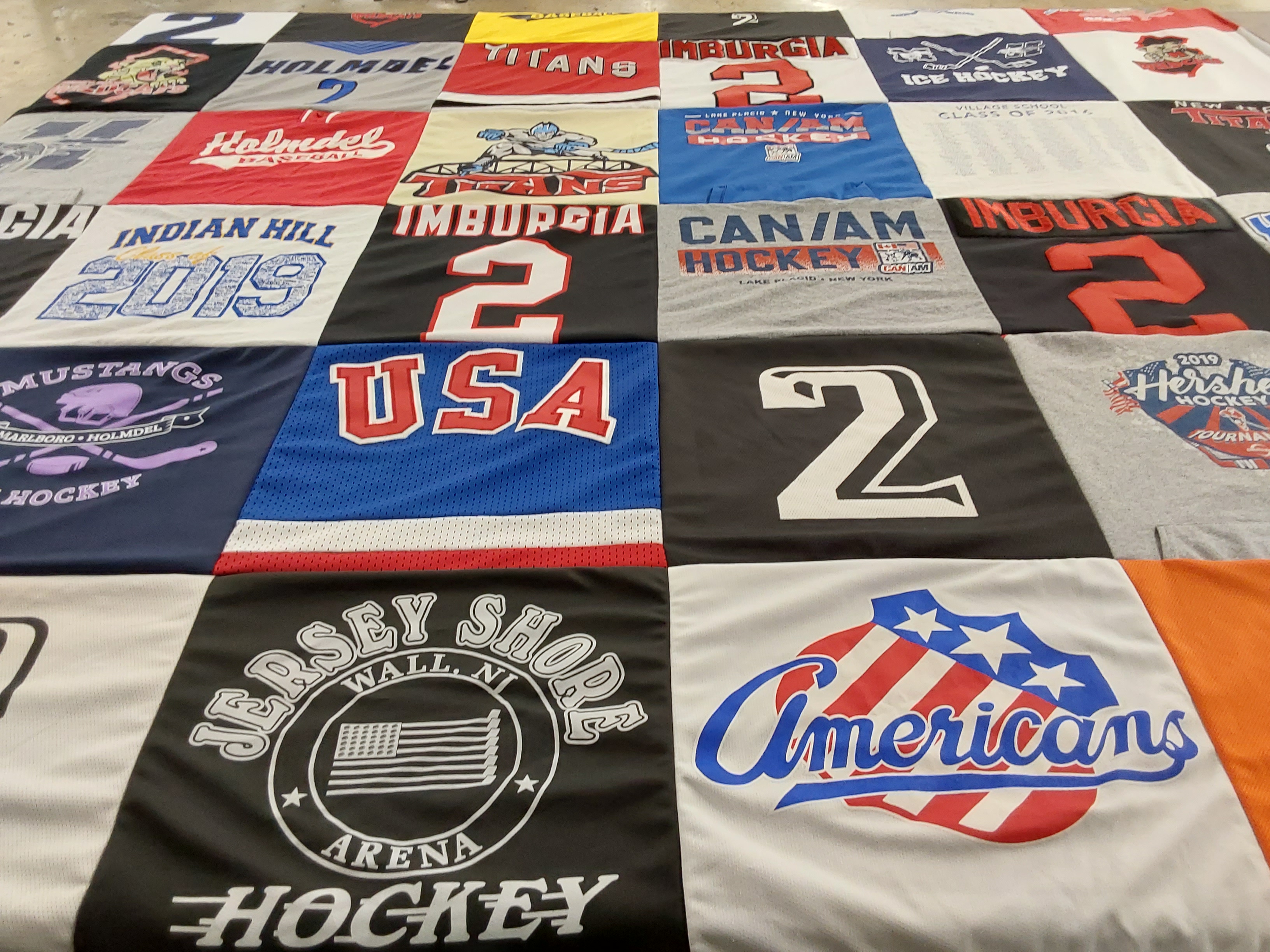 T-shirt quilt featuring mustangs hockey, titans hockey by Renee from NJ