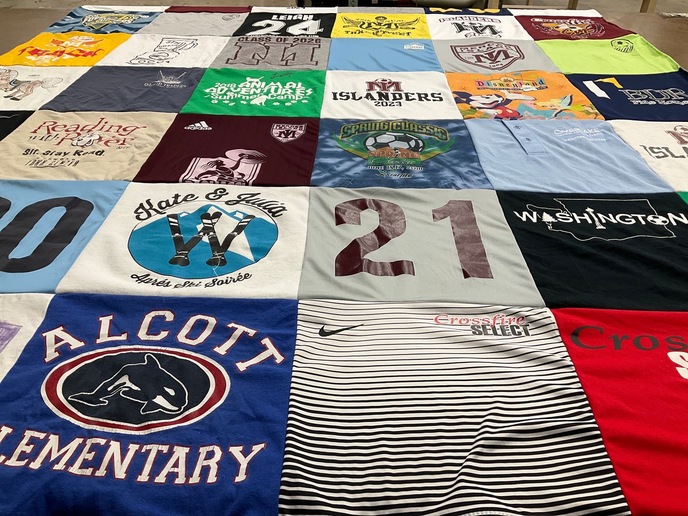 T-shirt quilt from alcott elementary school by Donna from WA