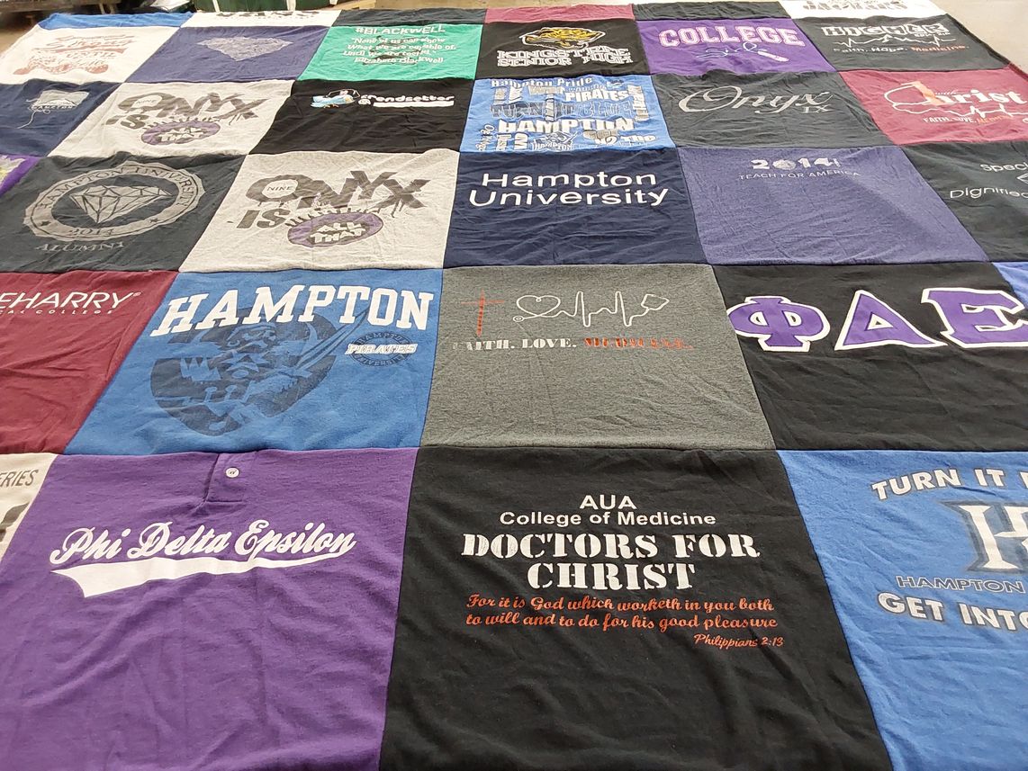 T-shirt quilt from hampton university, meharry medical college by Chelsea from SC