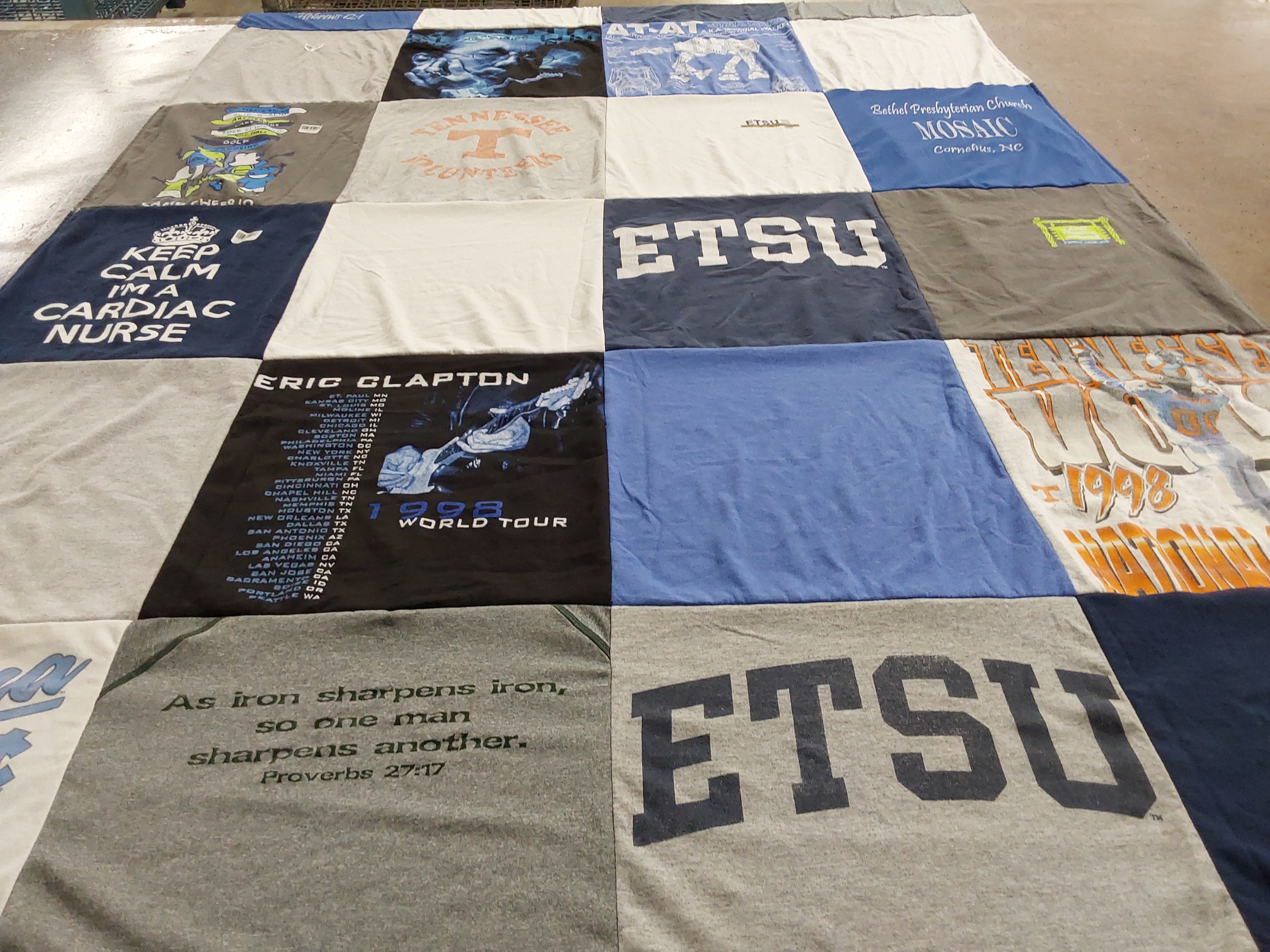 T-shirt quilt featuring tennessee volunteers by Michelle from TN
