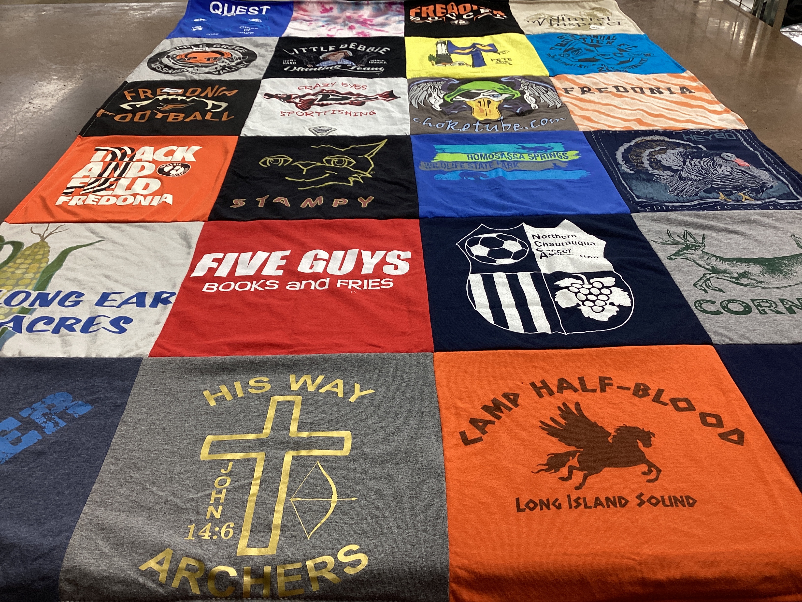 T-shirt quilt featuring northern chautauqua soccer association by Christina from NY