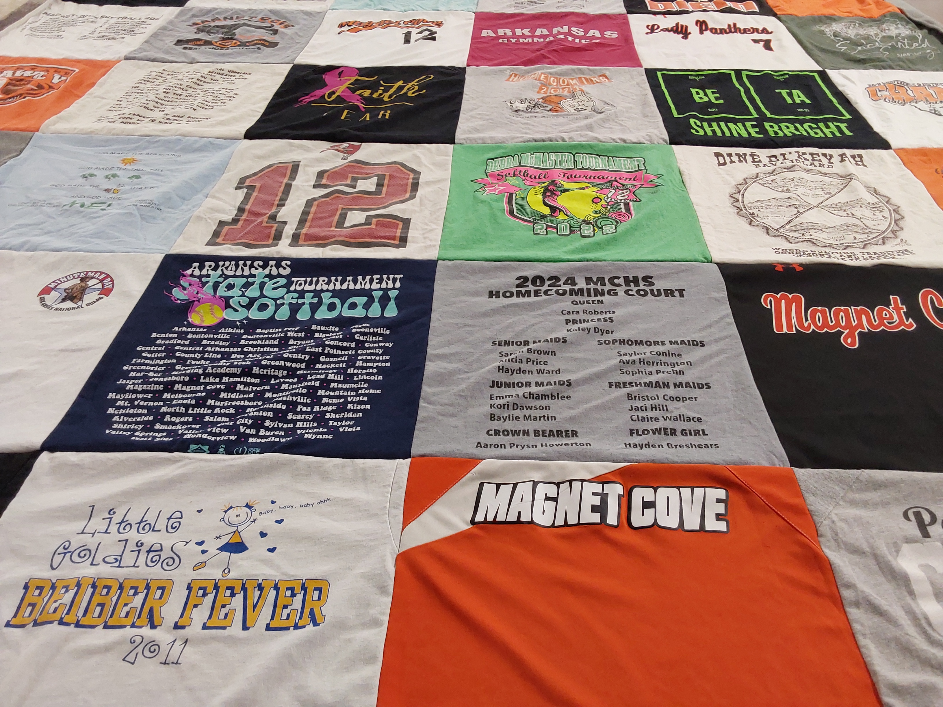 T-shirt quilt featuring lady panthers by Leah from AR