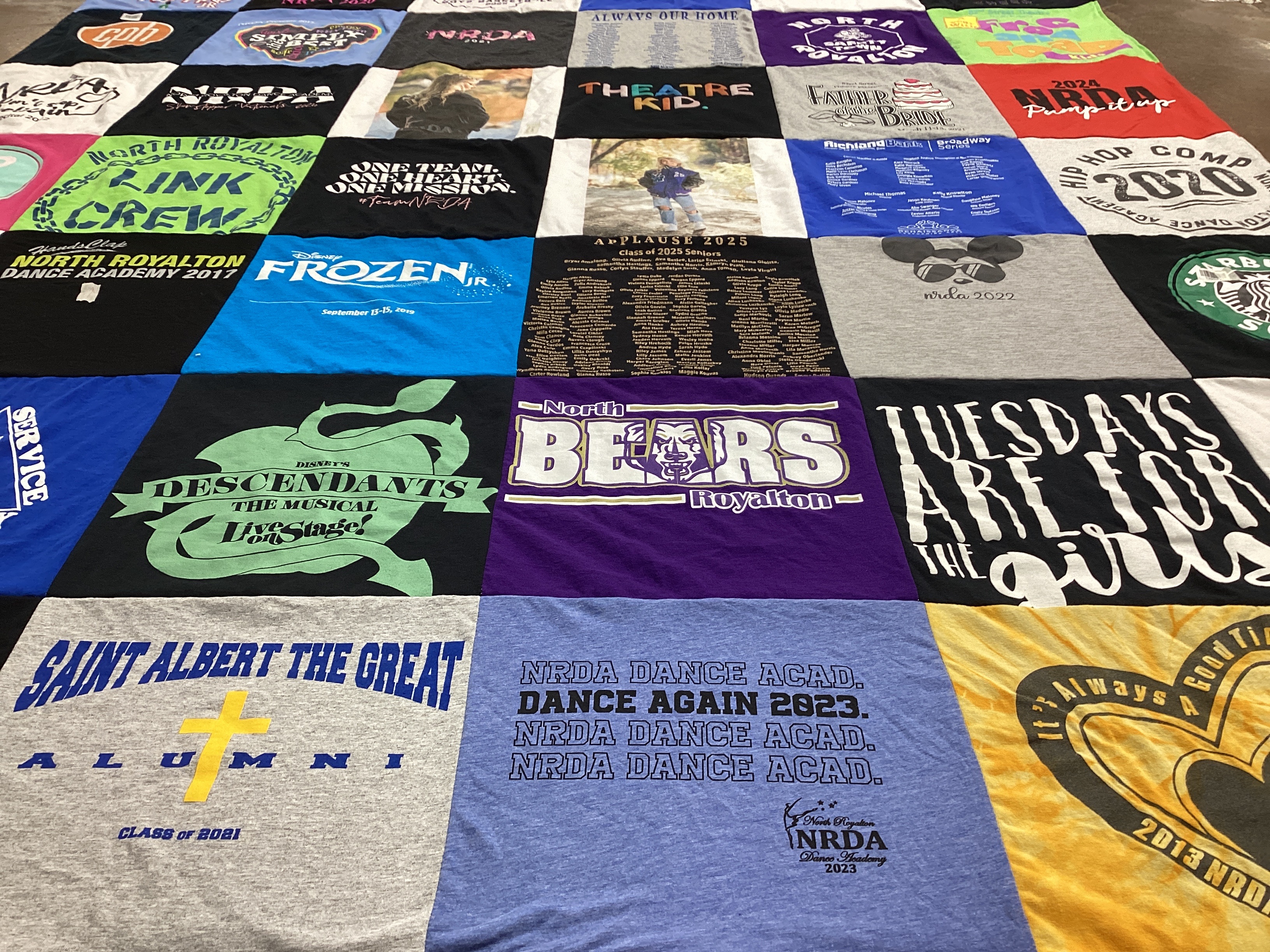 T-shirt quilt featuring north royalton high school by Amy from OH