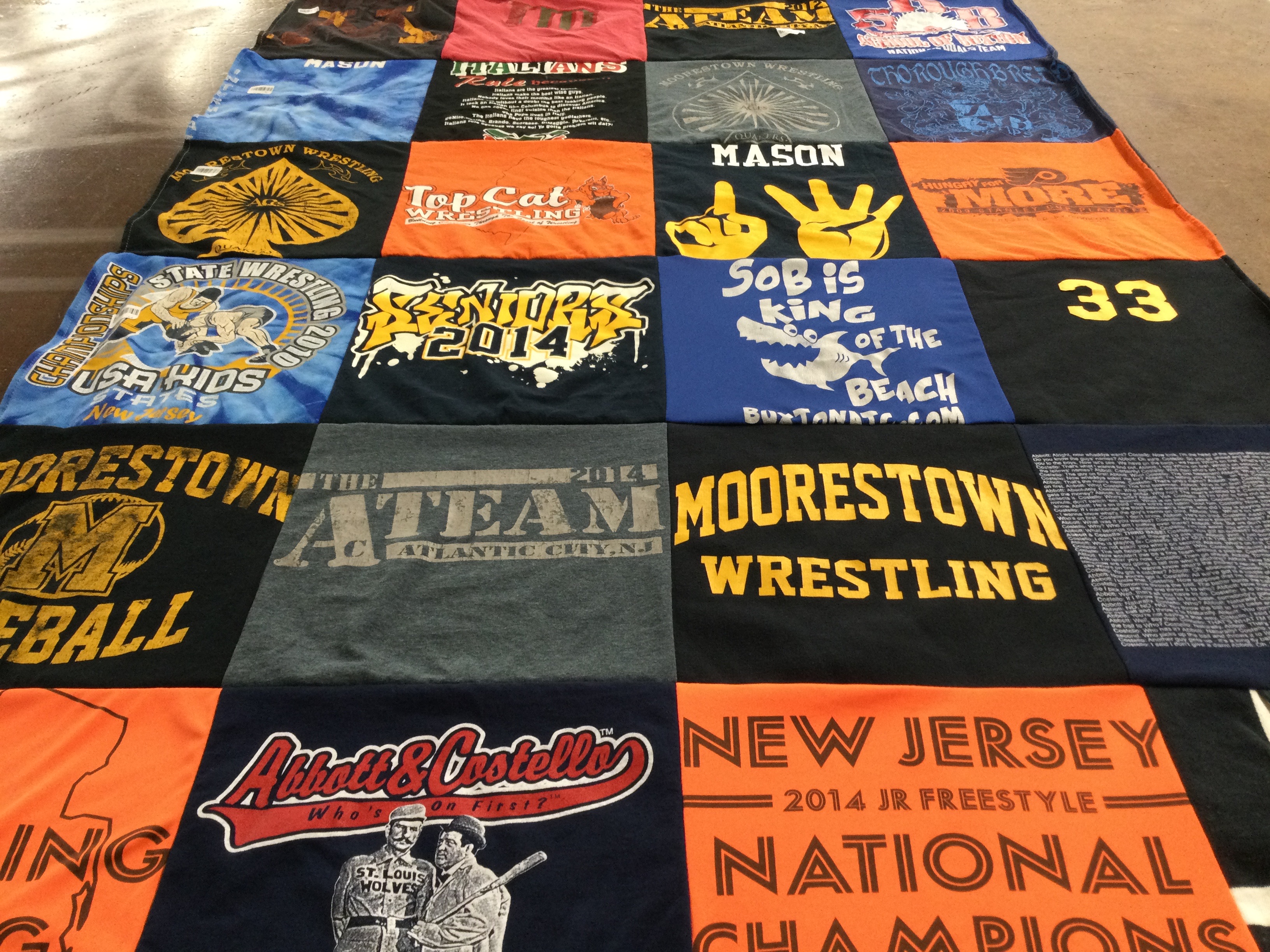 T-shirt quilt featuring moorestown wrestling by Darby from MD