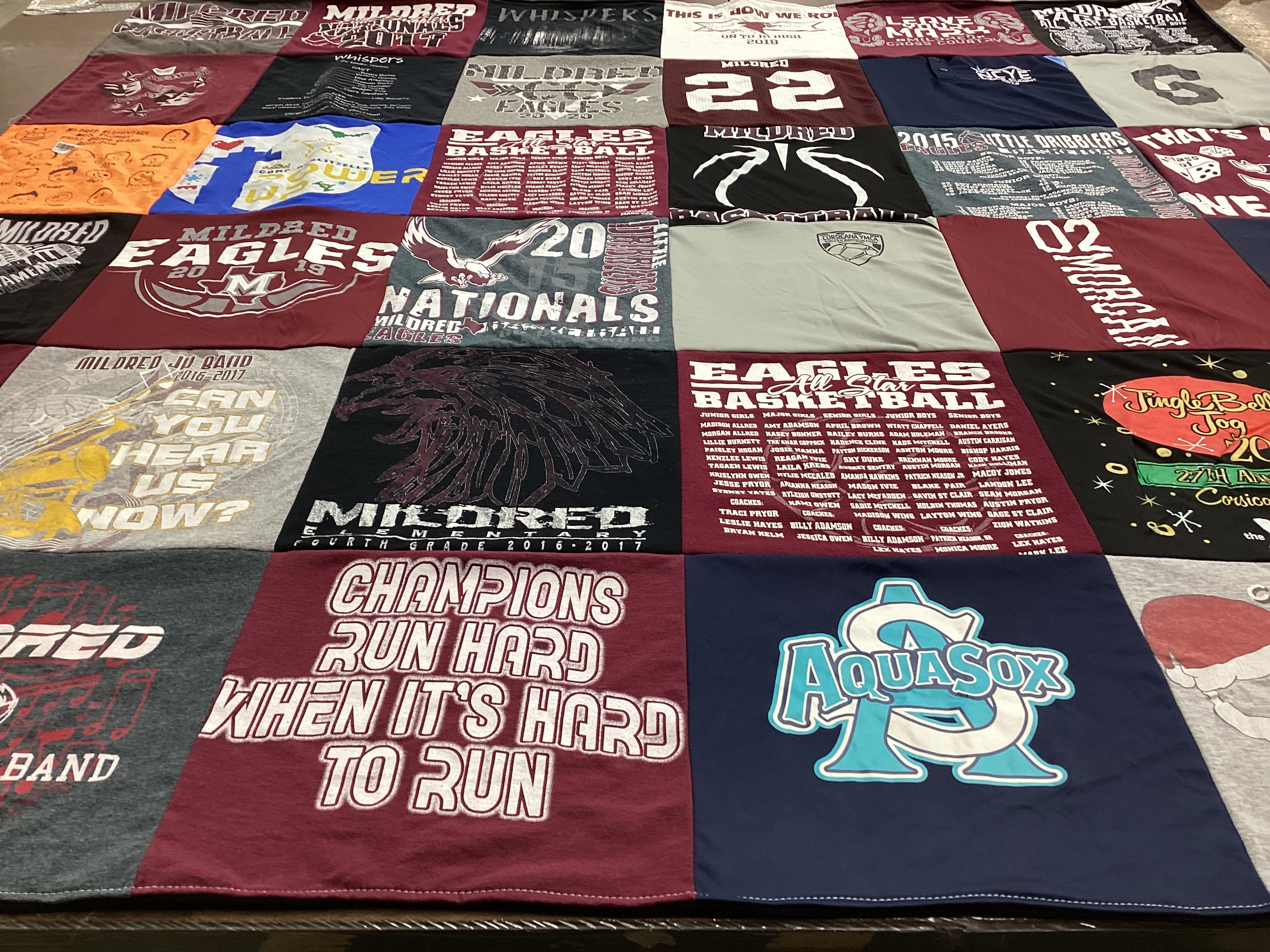 T-shirt quilt featuring mildred eagles by Tiffany from TX