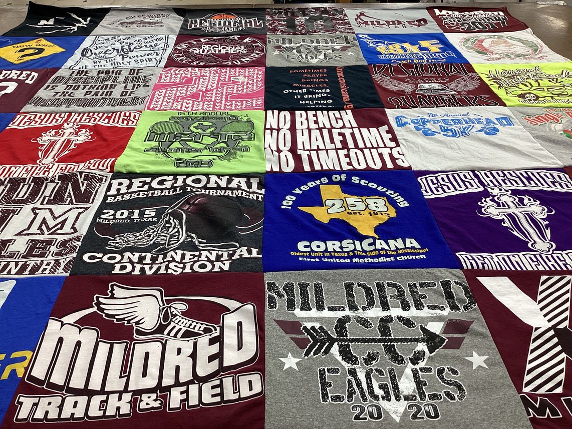 T-shirt quilt featuring mildred eagles by Tiffany from TX