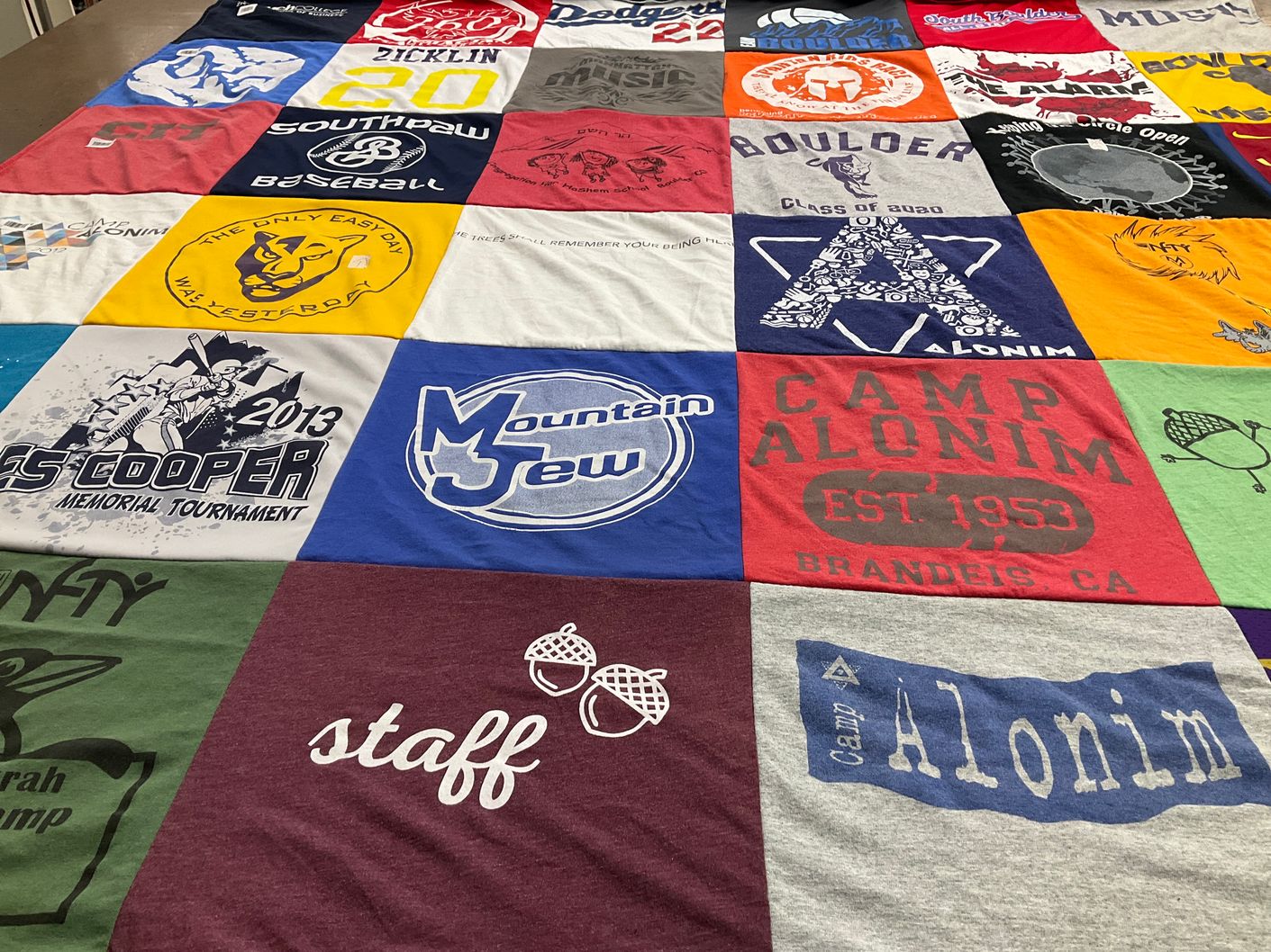 T-shirt quilt from brandeis university by JODI from CO