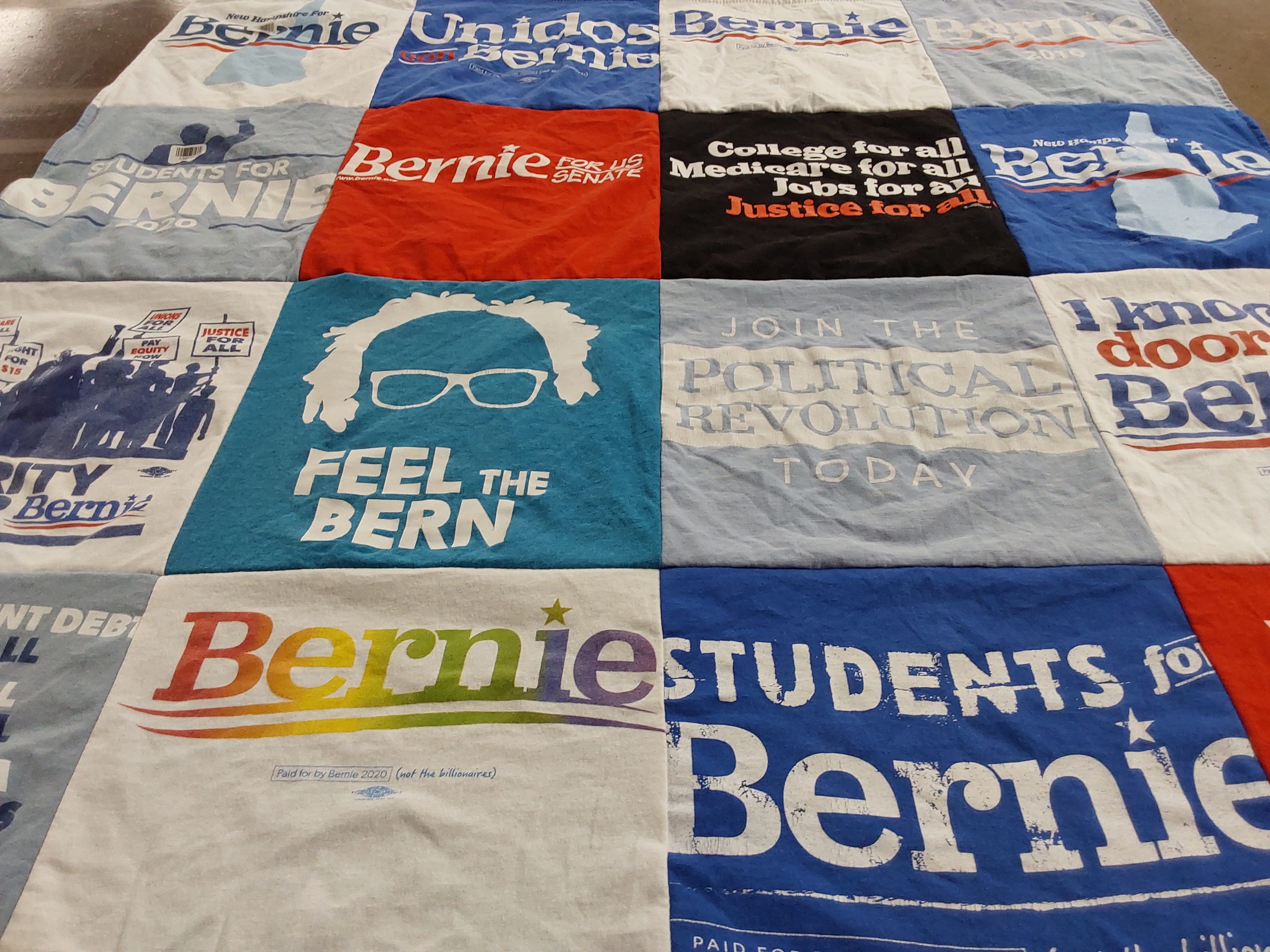 T-shirt quilt with politics, activism themes by Trudy Weiss from KY