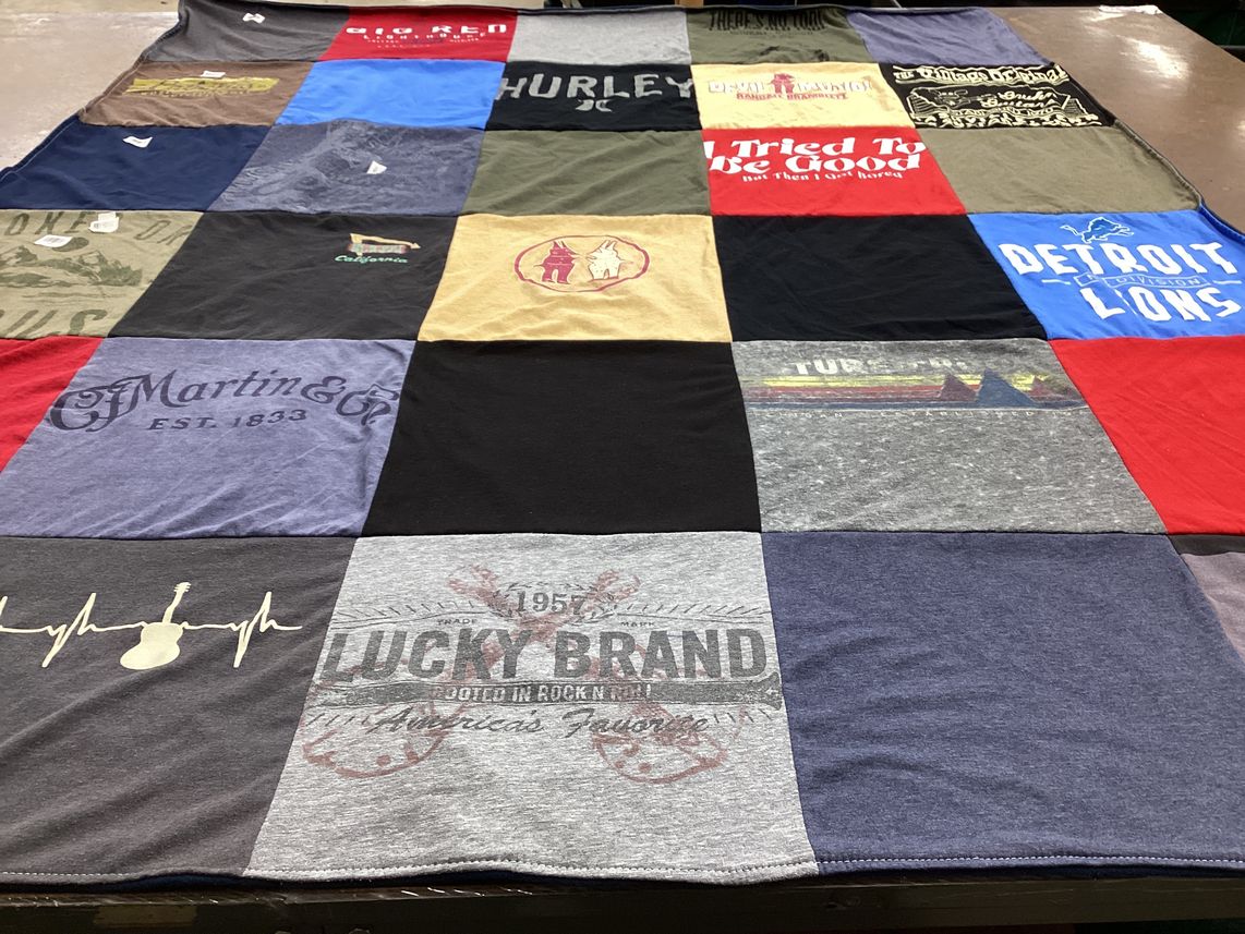 T-shirt quilt featuring detroit lions by Gina from OH