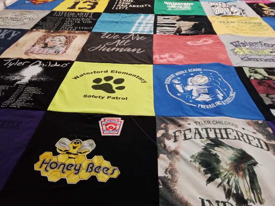 T-shirt quilt from waterford elementary school, disney middle school by Judith from FL