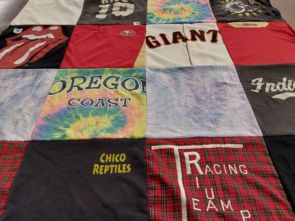 T-shirt quilt featuring san francisco giants by Jennie from CA