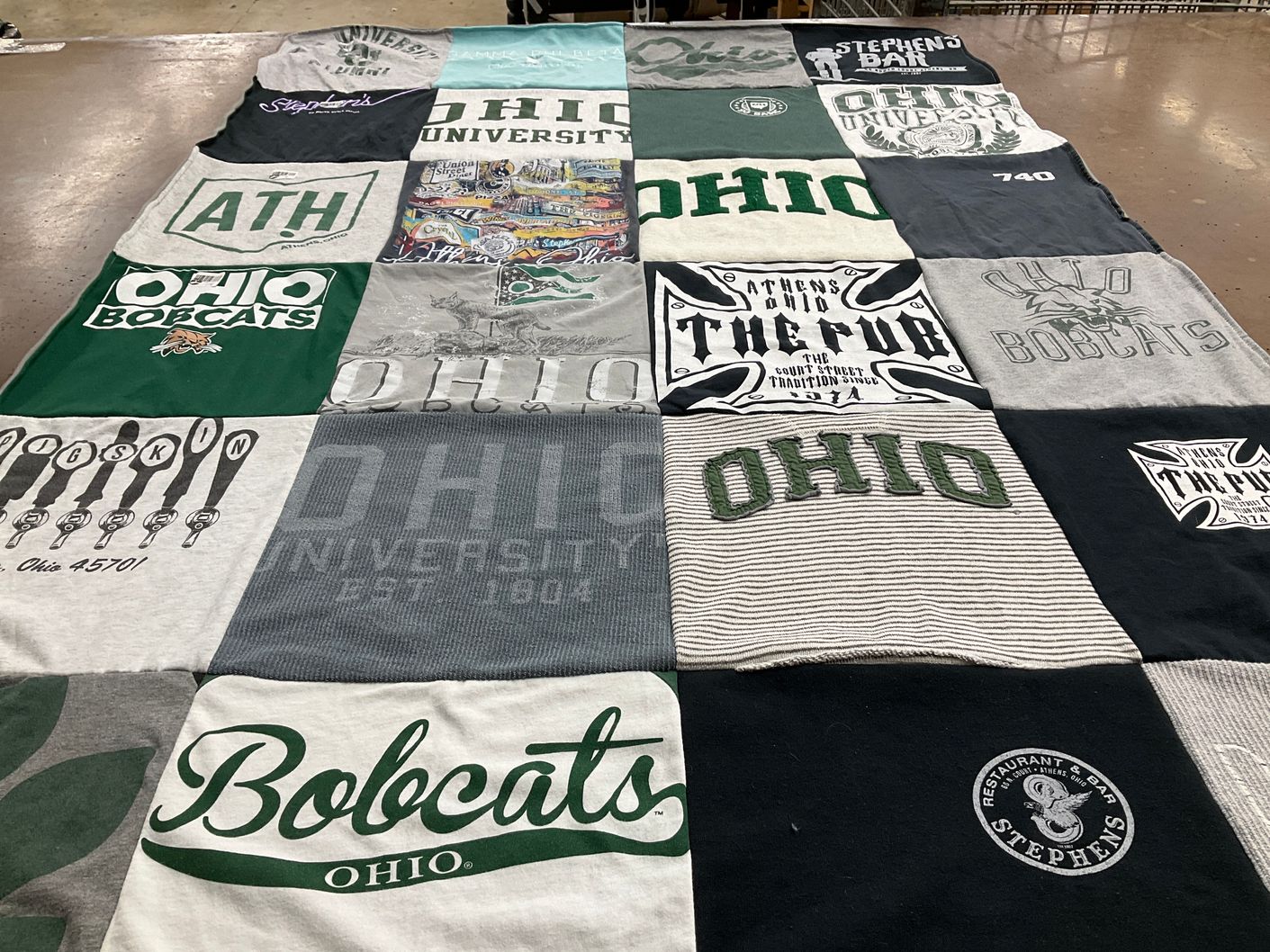 T-shirt quilt featuring ohio bobcats by Mikaela from AL