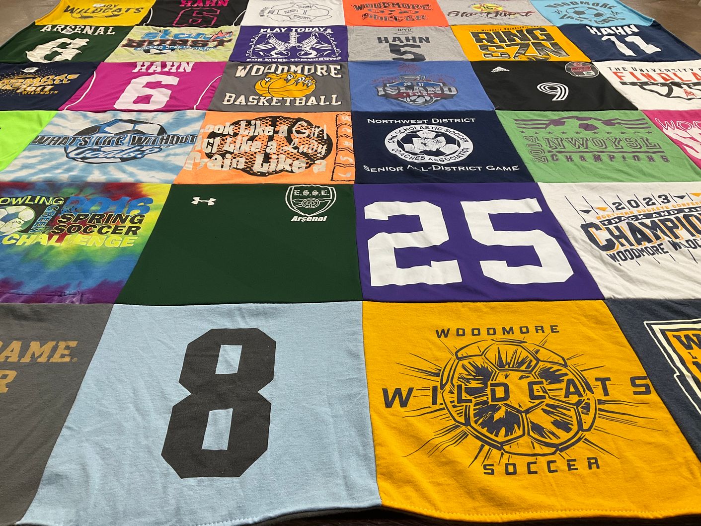 T-shirt quilt featuring woodmore wildcats soccer by Stacey from OH