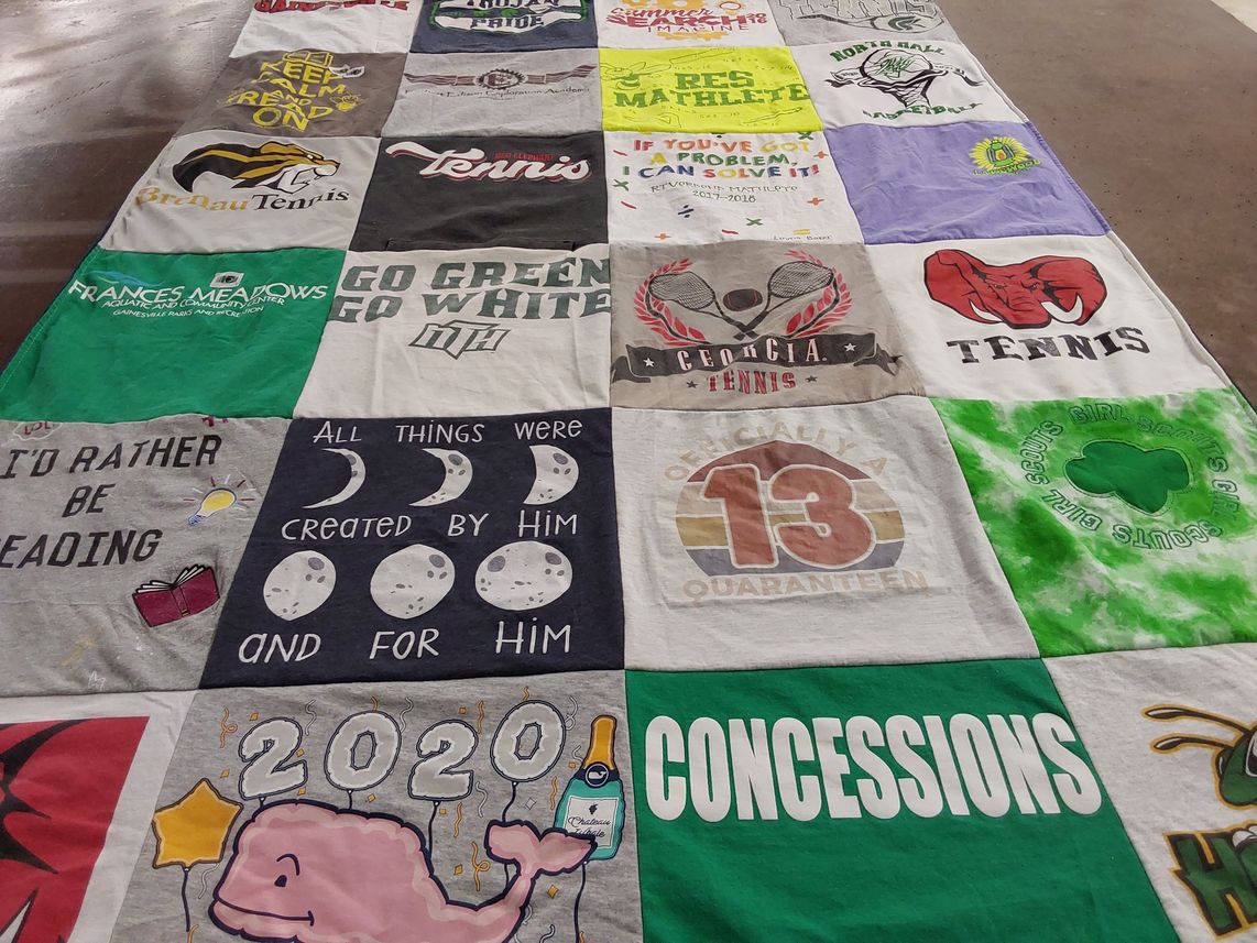 T-shirt quilt featuring brasstown tennis team, georgia tennis team by Pamela from GA