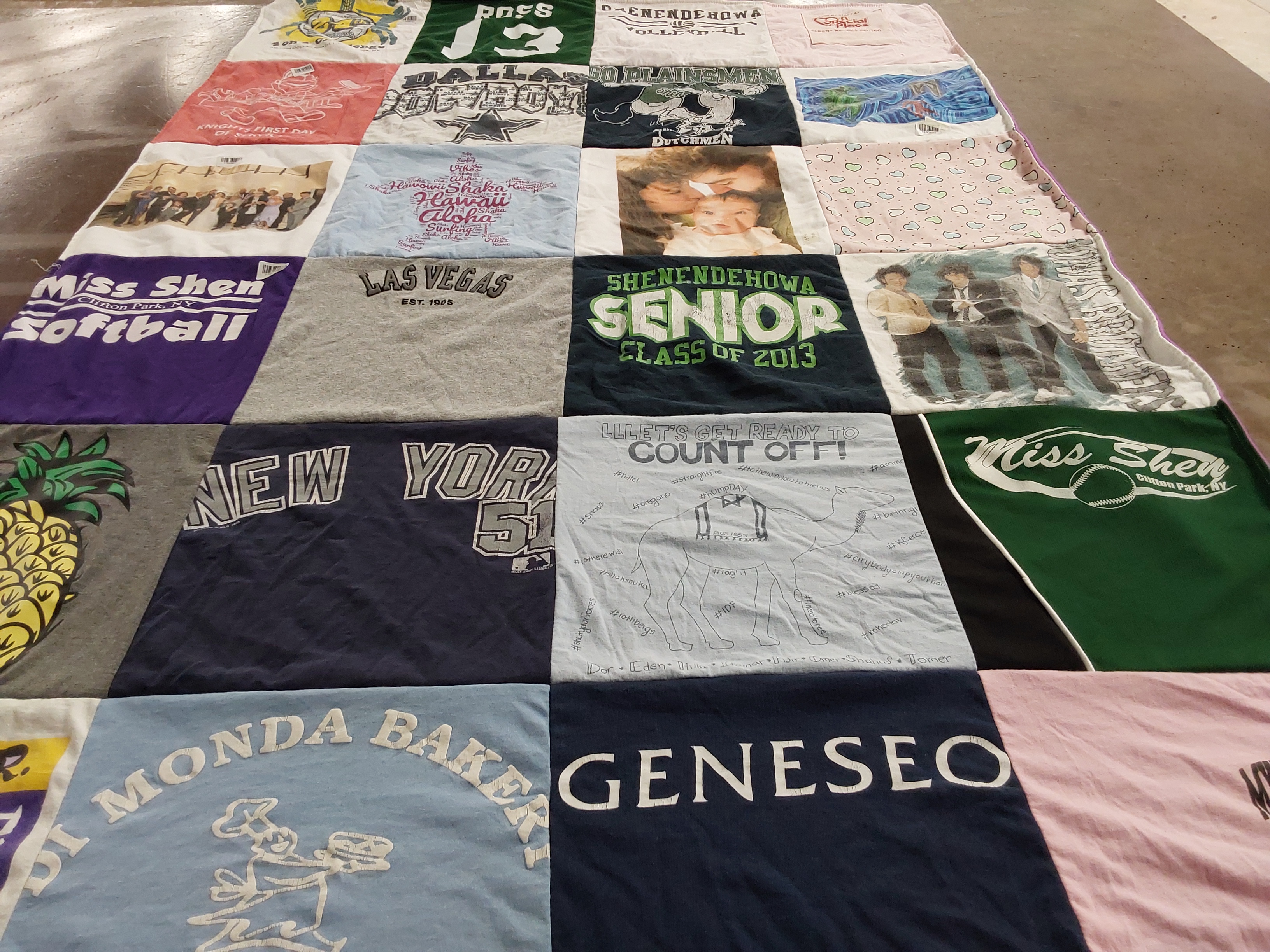 T-shirt quilt featuring miss shen softball by Phyllis from NY