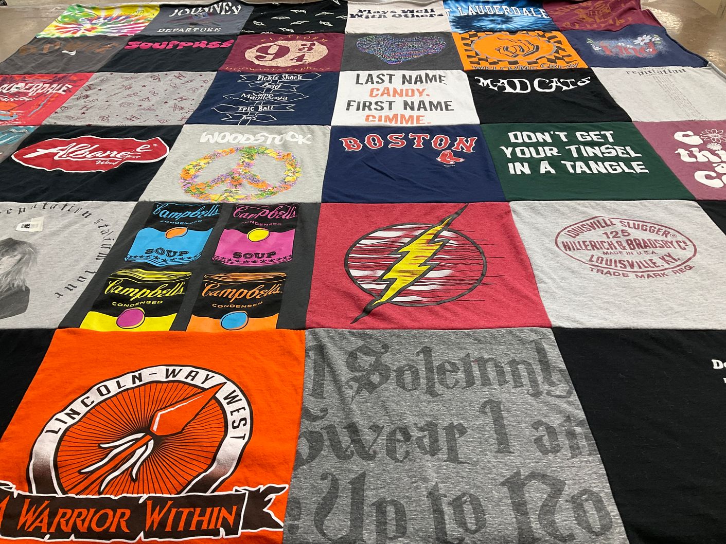 T-shirt quilt from lincoln-way west high school by Heather from IL