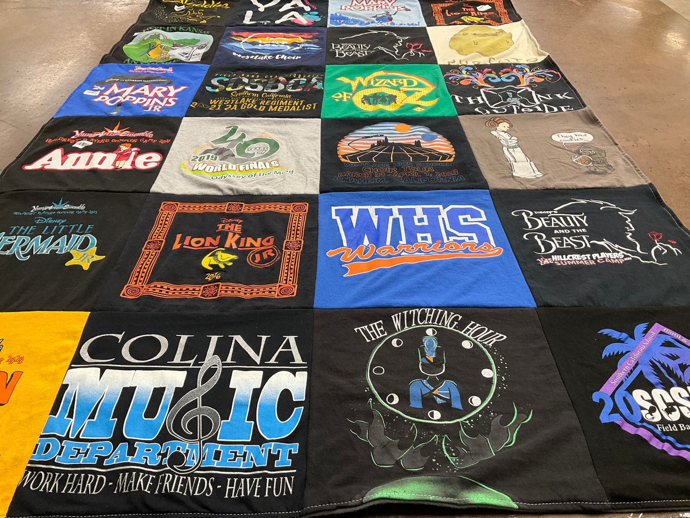 T-shirt quilt featuring whs warriors by Nicole from CA