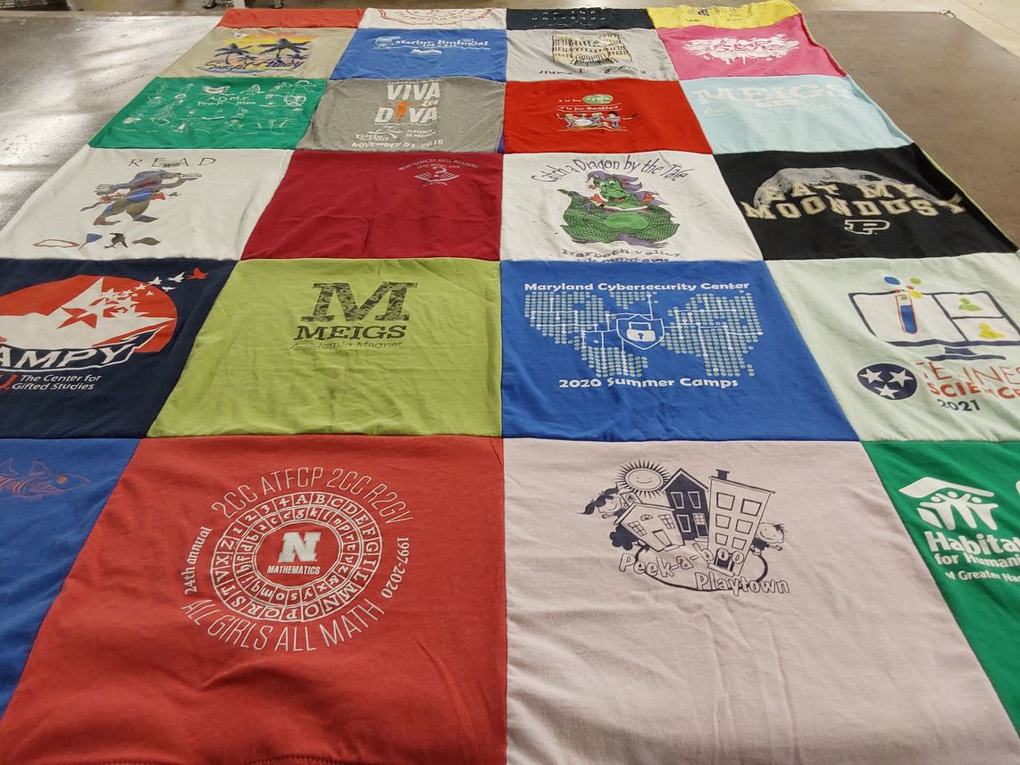T-shirt quilt featuring moondogs by Tatiana from TN
