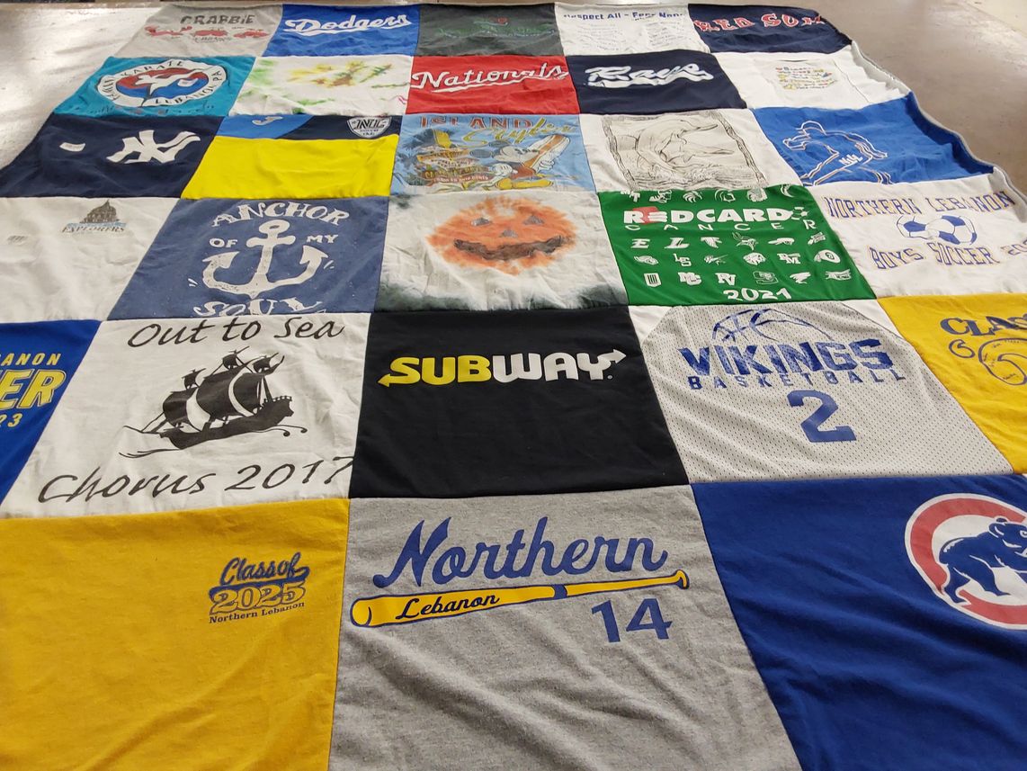 T-shirt quilt featuring northern lebanon high school basketball by Jennifer from PA