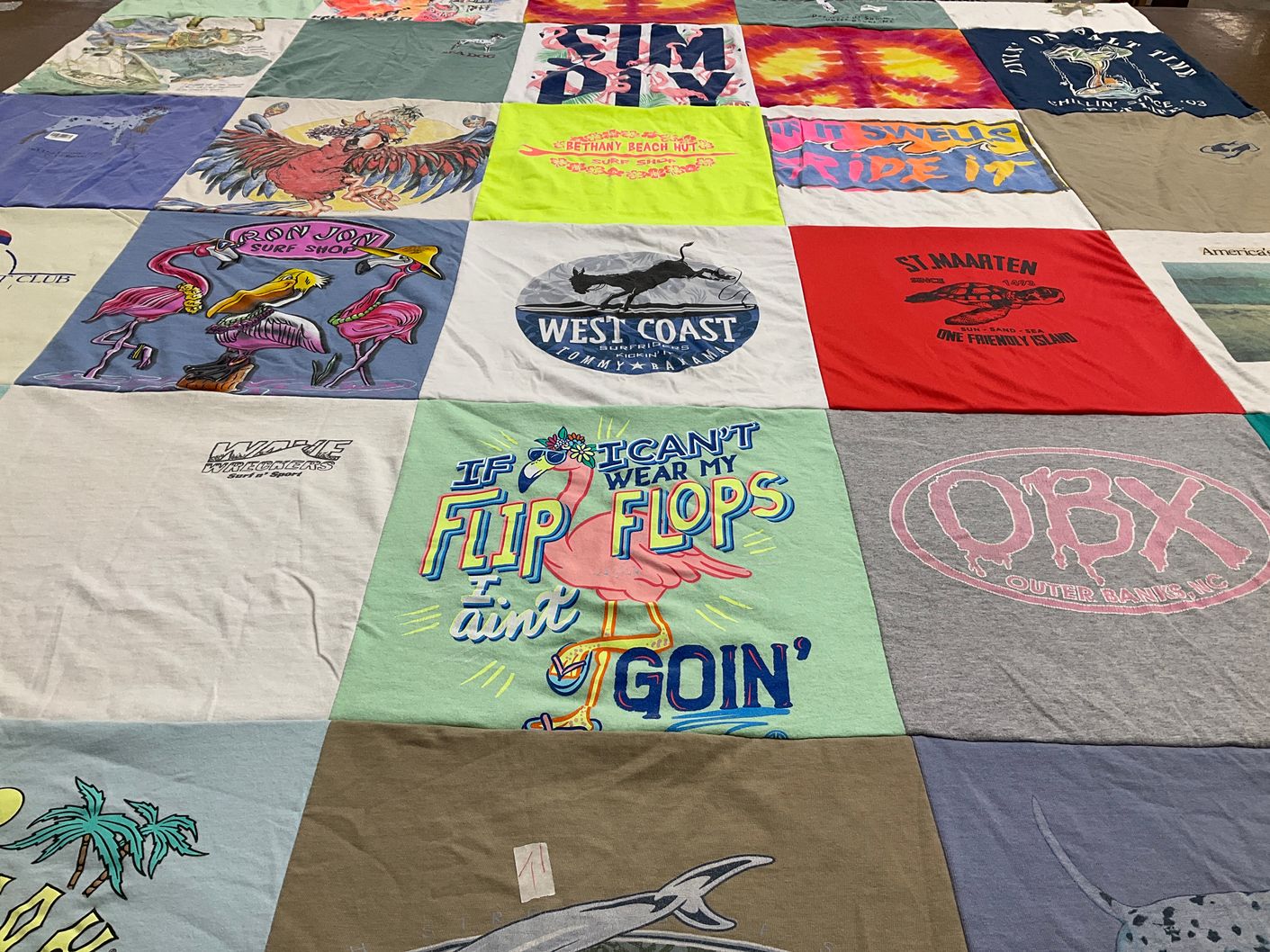 T-shirt quilt with beach, surfing themes by Stephanie  from VA