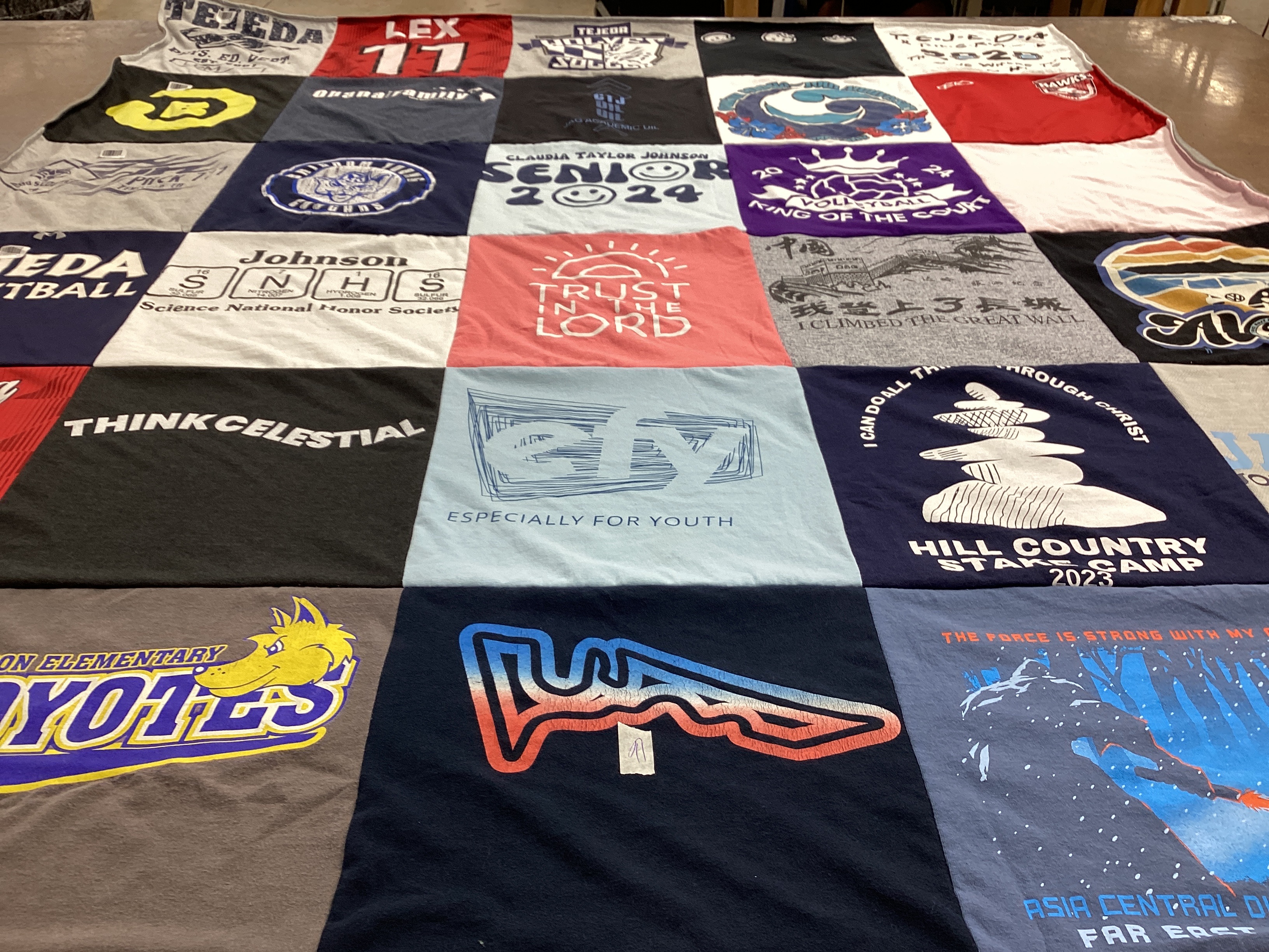 T-shirt quilt featuring johnson high school, coyotes by Kami from TX