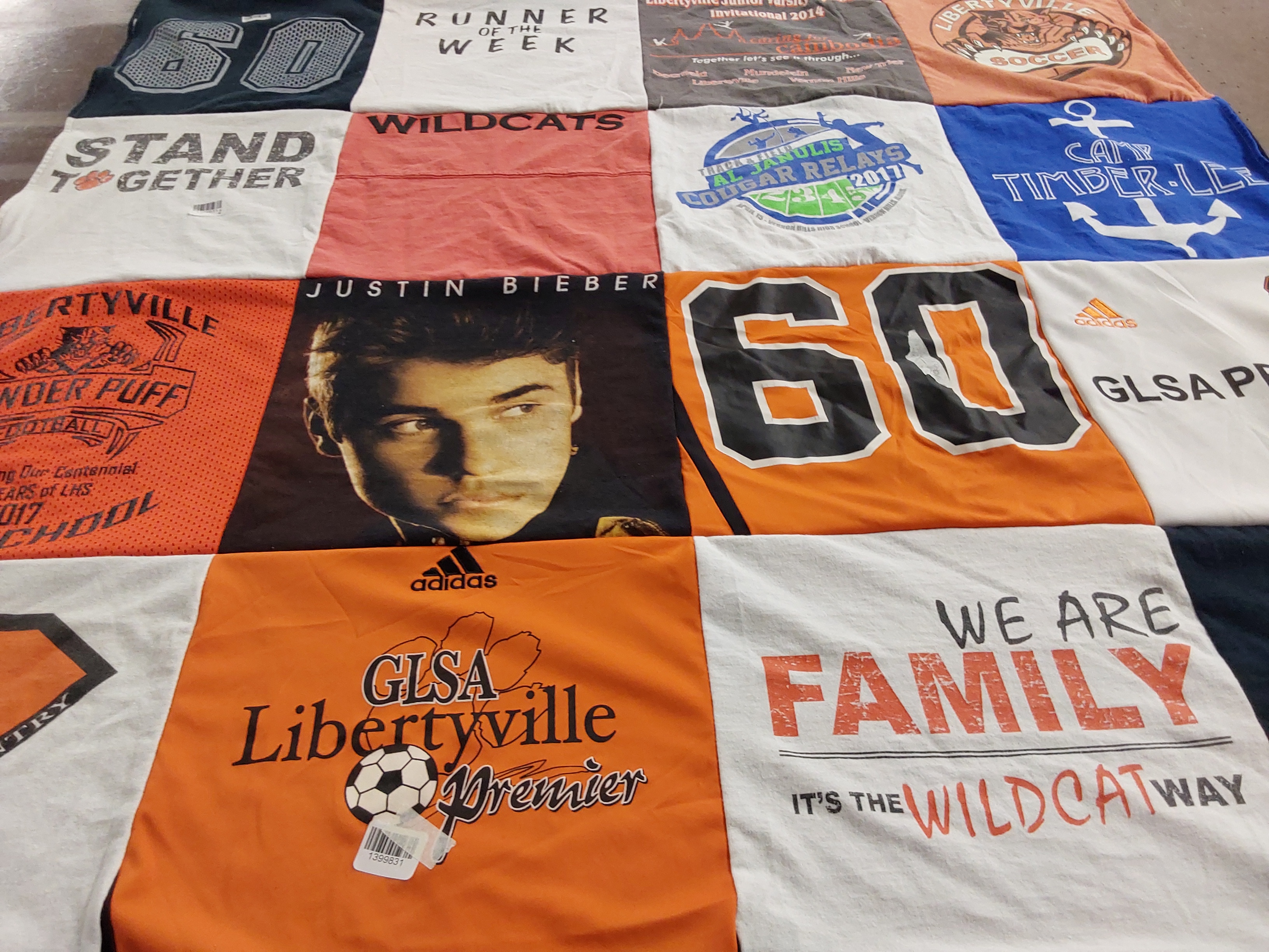 T-shirt quilt featuring libertyville soccer by Nancy from IL