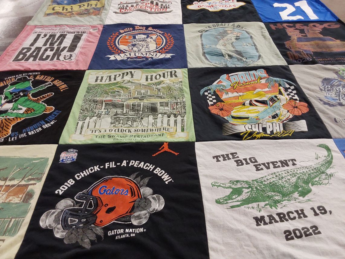 T-shirt quilt featuring gators by Sara from FL