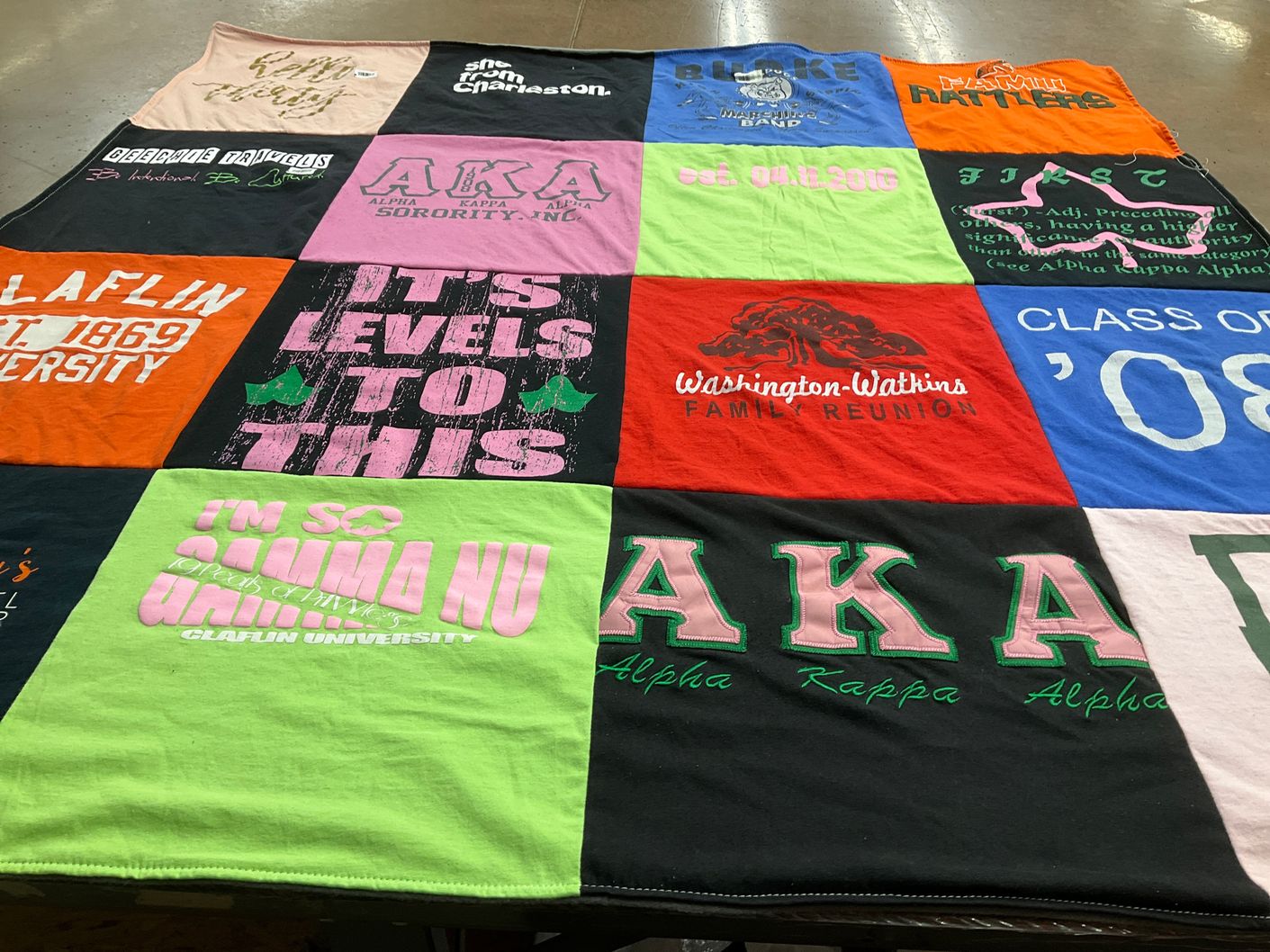 T-shirt quilt from claflin university by Kelsha from SC