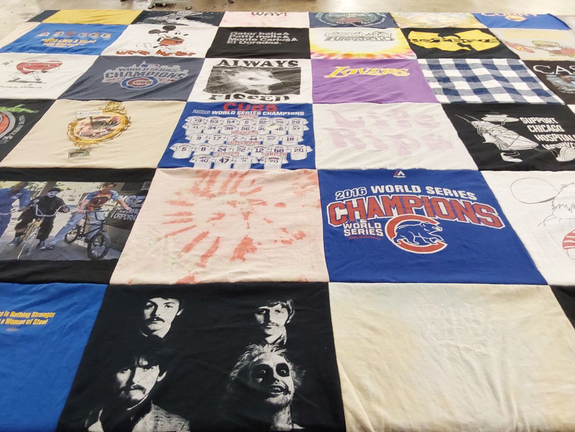 T-shirt quilt featuring chicago cubs by Charles from CA