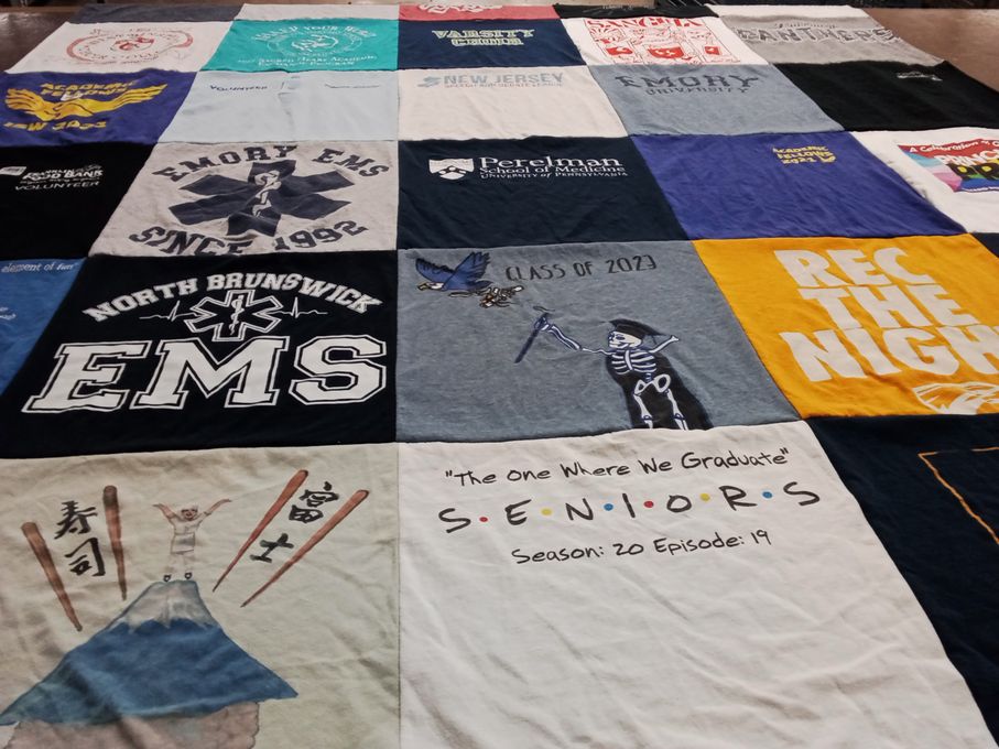 T-shirt quilt from emory university by Sahana from NJ