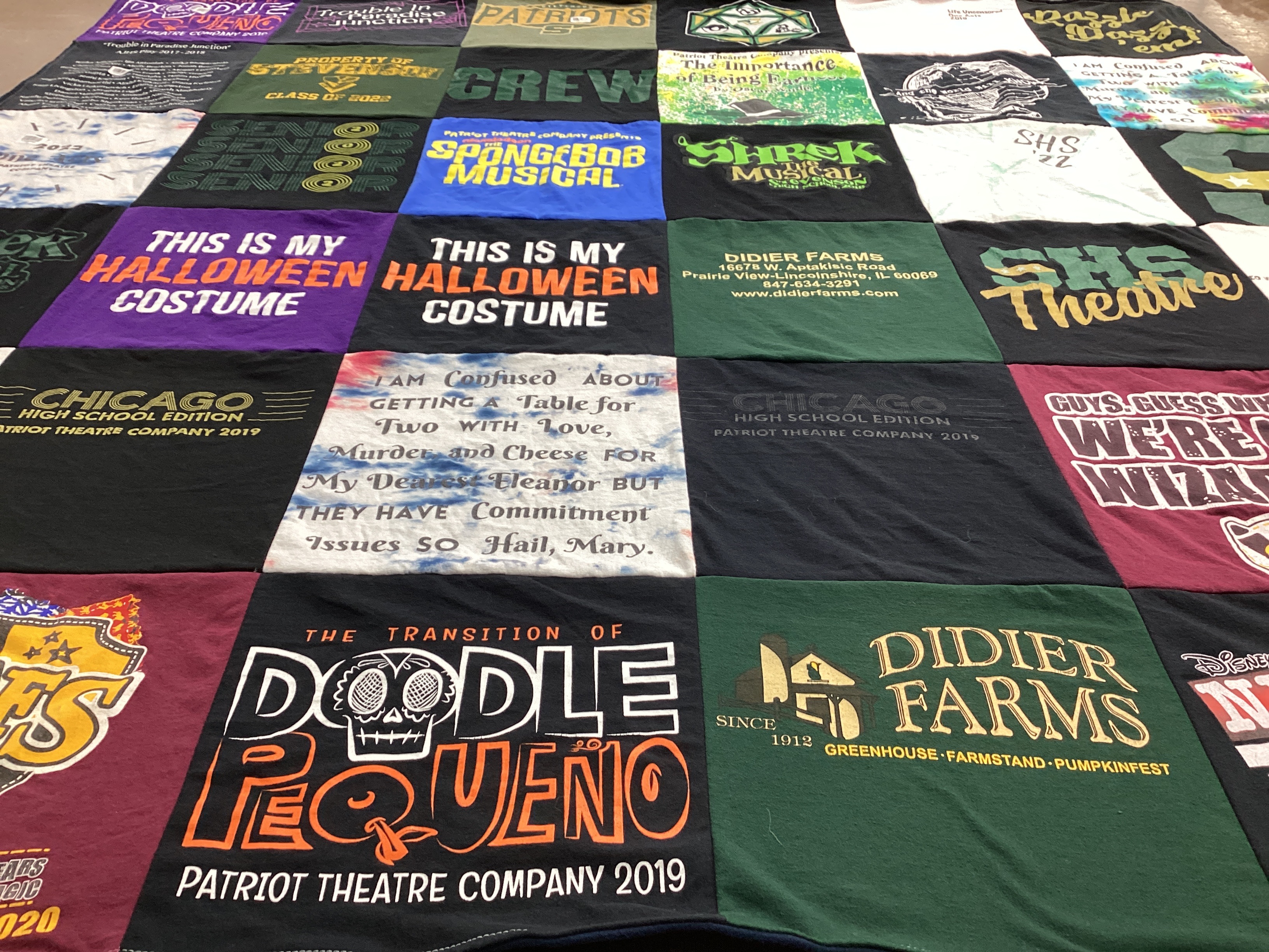 T-shirt quilt featuring patriot theatre company by Johnathan from IL