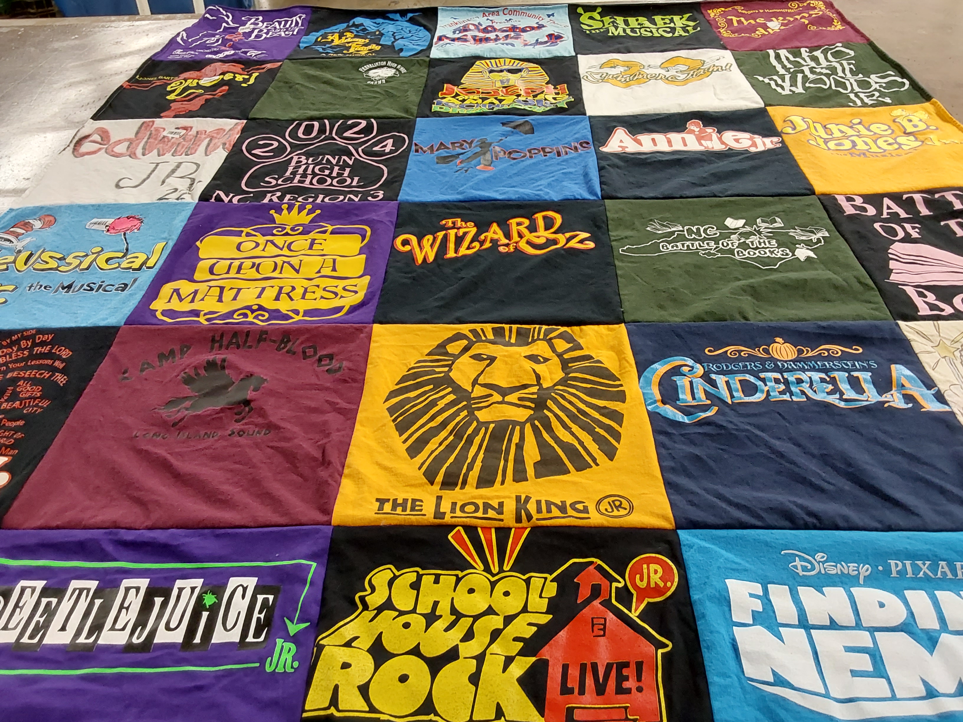 T-shirt quilt from bunn high school by Lahra from NC