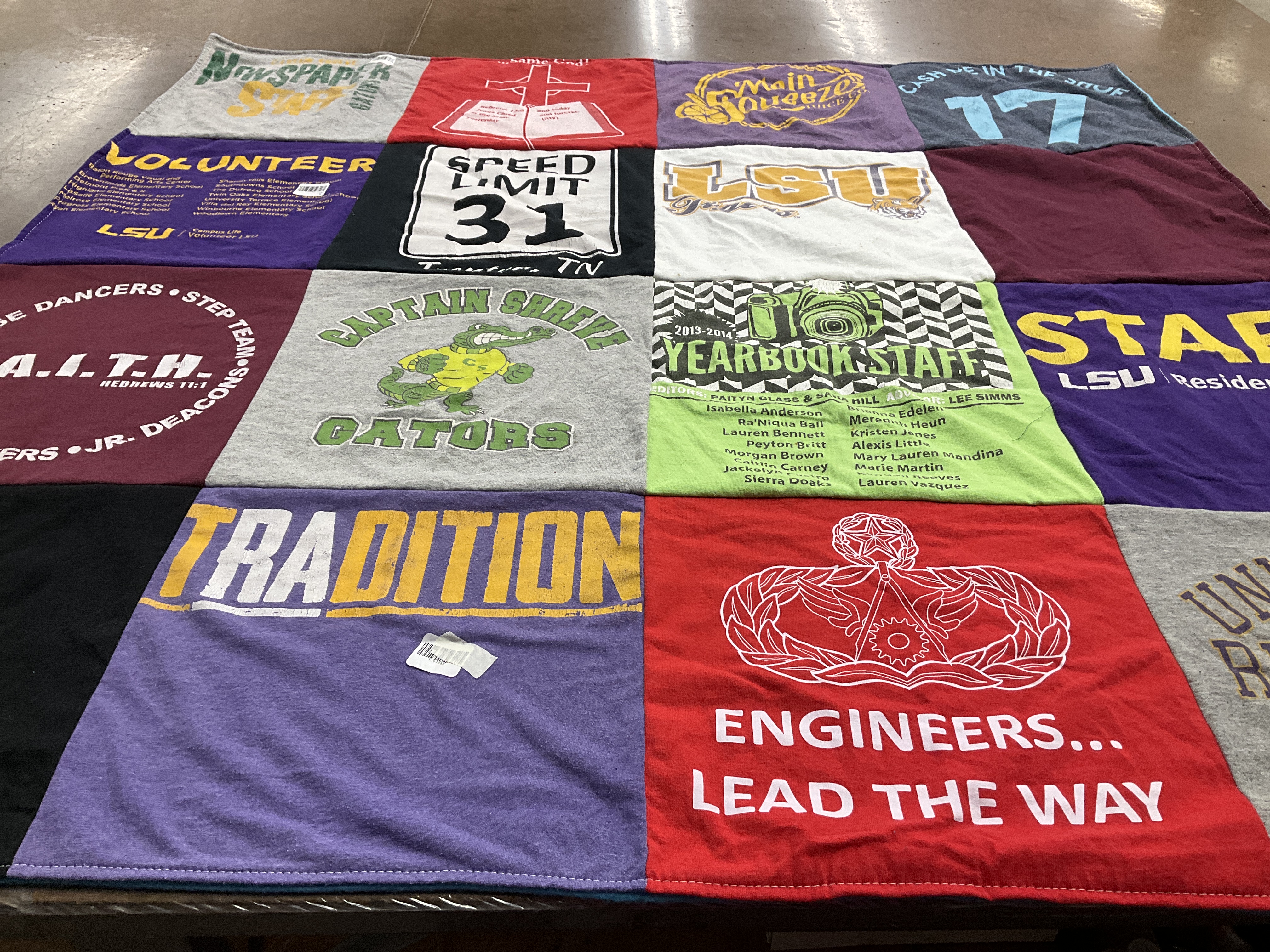 T-shirt quilt featuring captain shreve gators by Sierra from TX