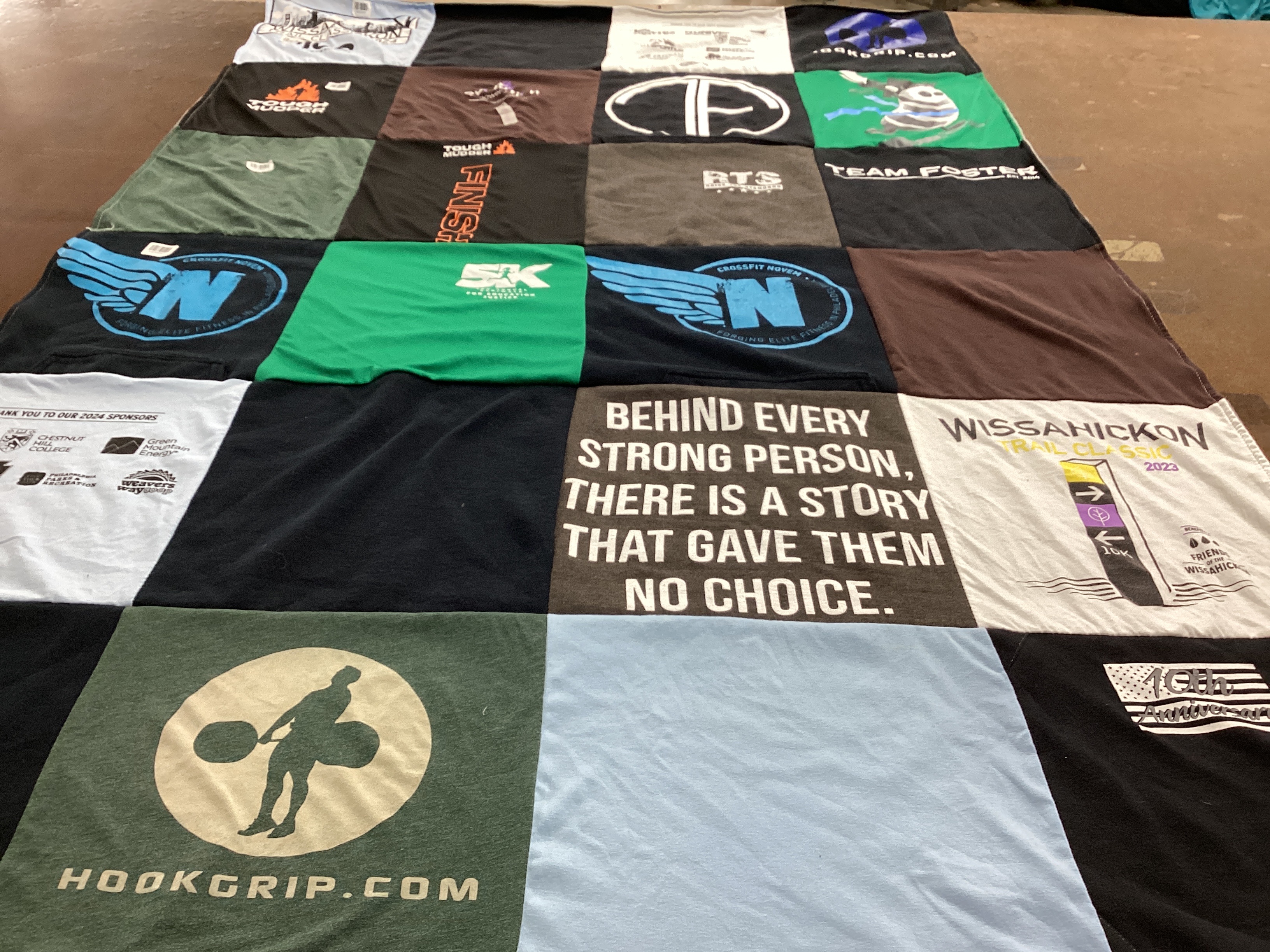 T-shirt quilt with fitness, running themes by Melanie from PA