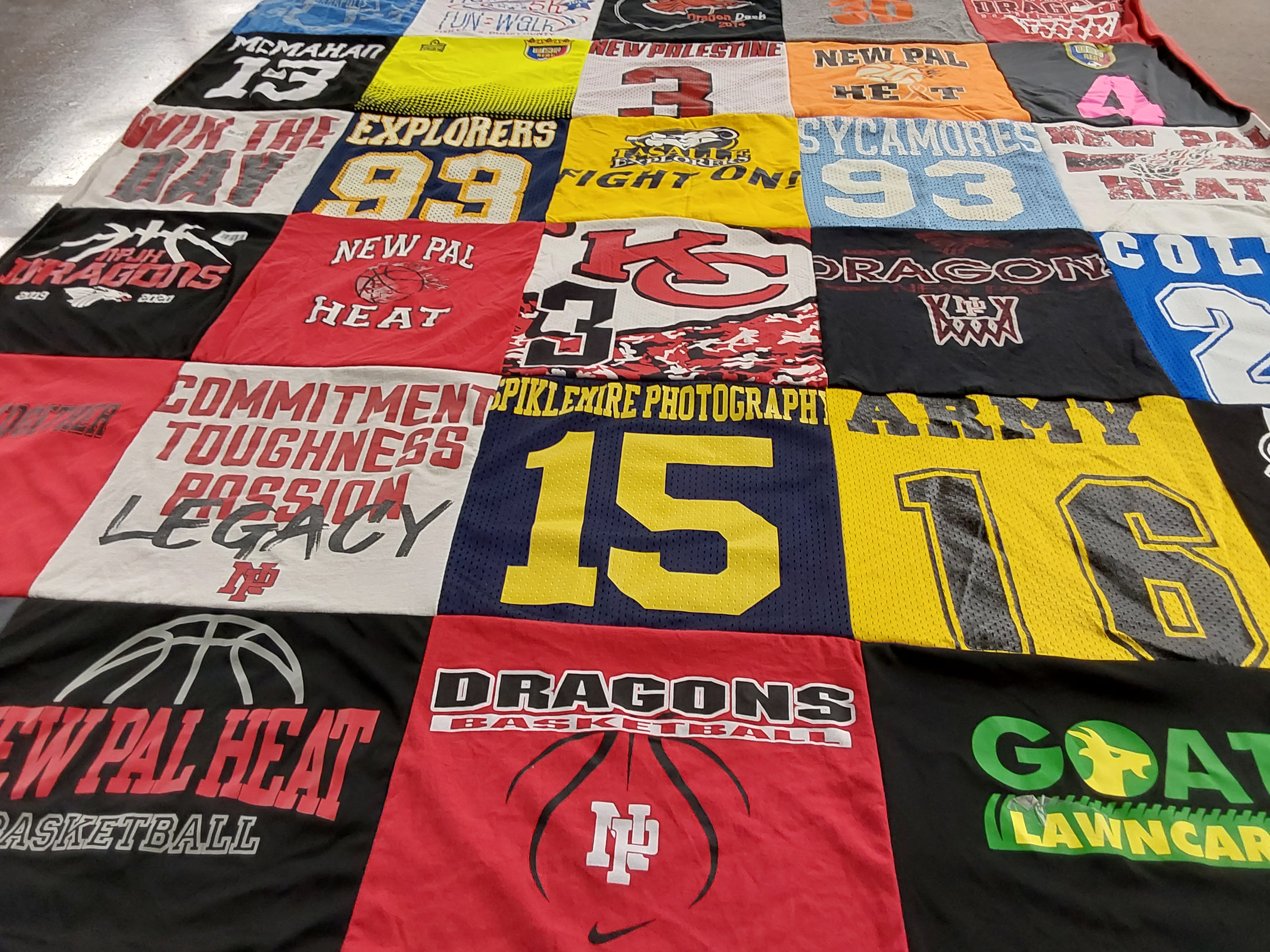 T-shirt quilt featuring dragons basketball by Lisa from IN