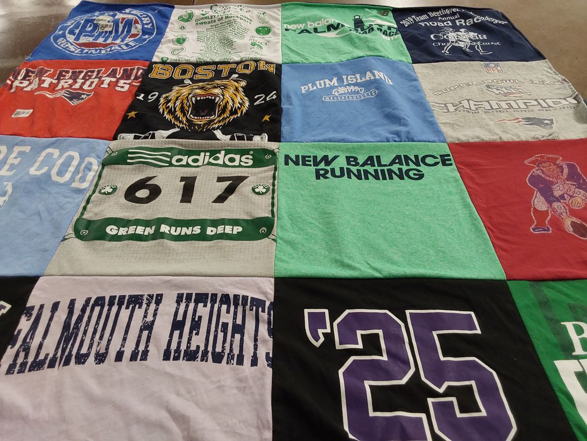 T-shirt quilt featuring new england patriots by marybeth from MA