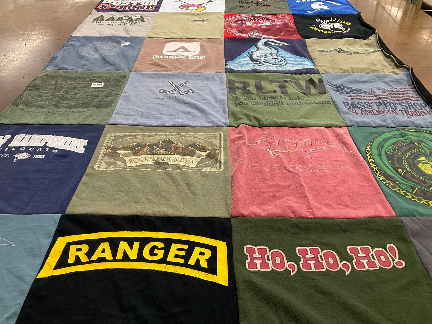 T-shirt quilt from university of new hampshire by Ann from NH
