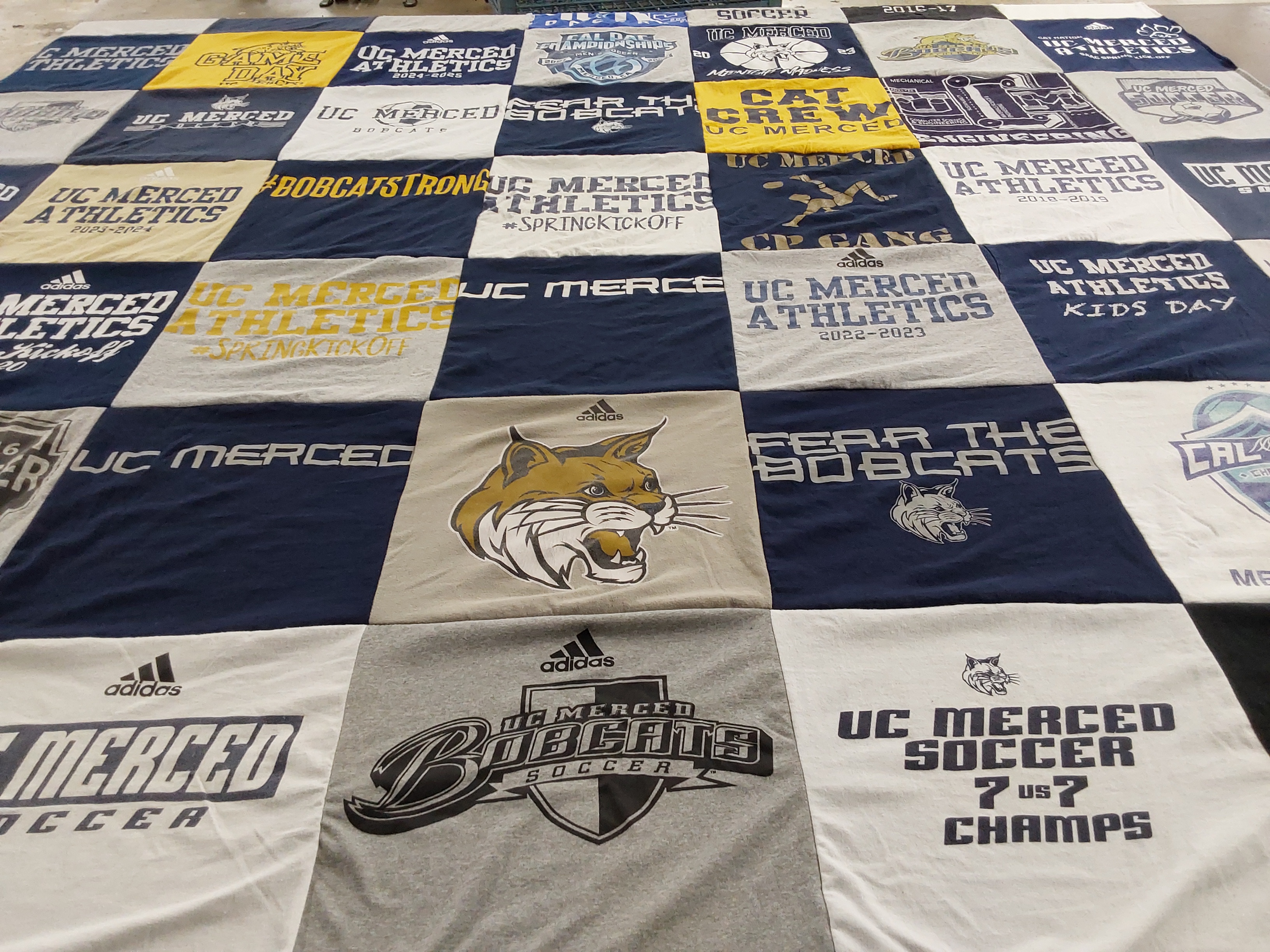 T-shirt quilt featuring uc merced bobcats soccer by Petra from CA