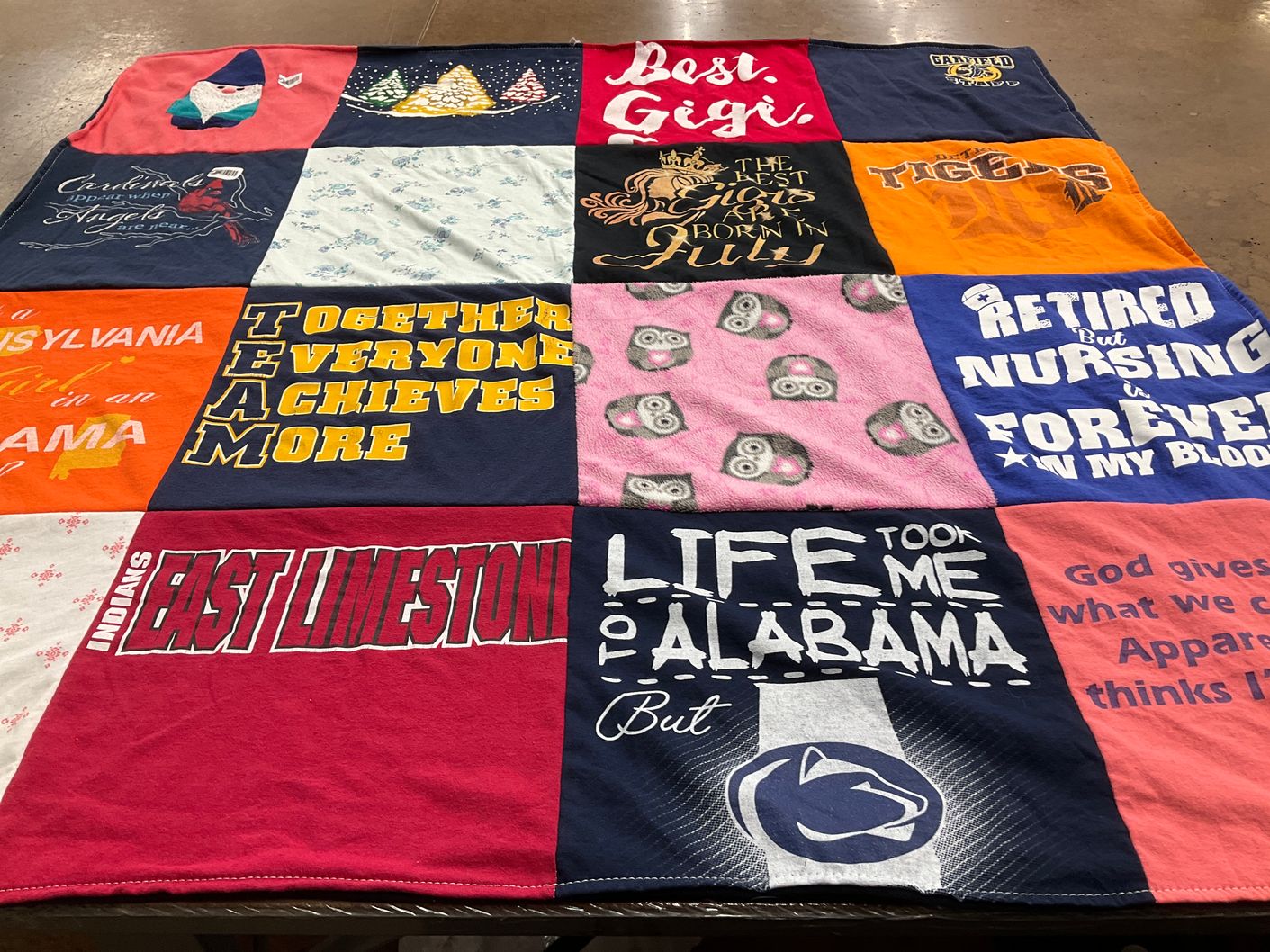 T-shirt quilt featuring penn state university by Jamie from MI