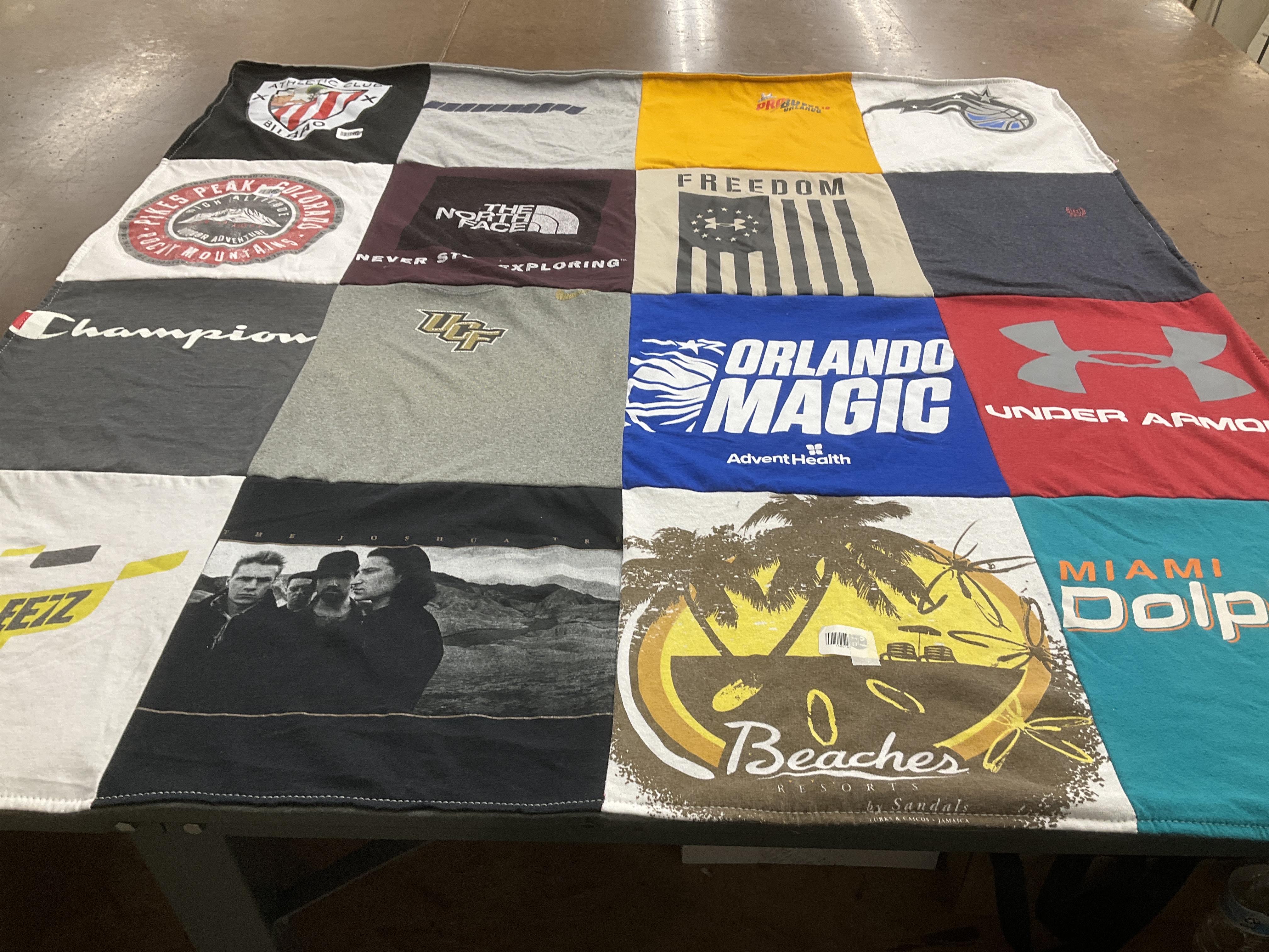 T-shirt quilt featuring orlando magic, miami dolphins by Shelly from FL