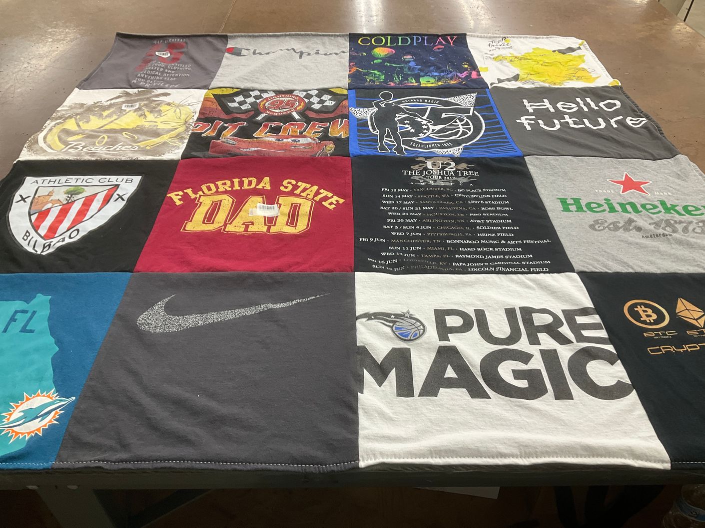 T-shirt quilt featuring miami dolphins by Shelly from FL
