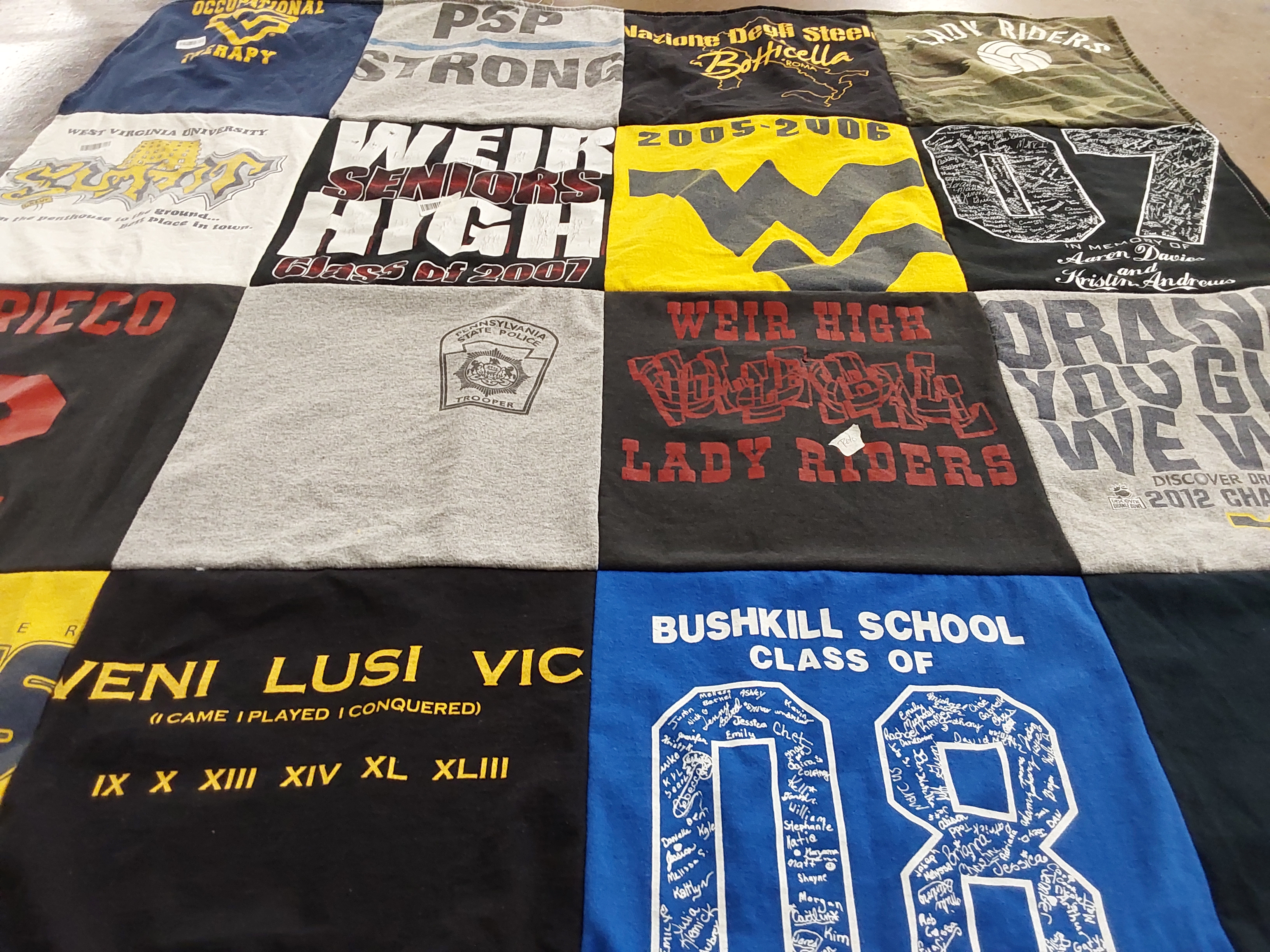T-shirt quilt featuring weir high school volleyball ladies by Jennifer from PA