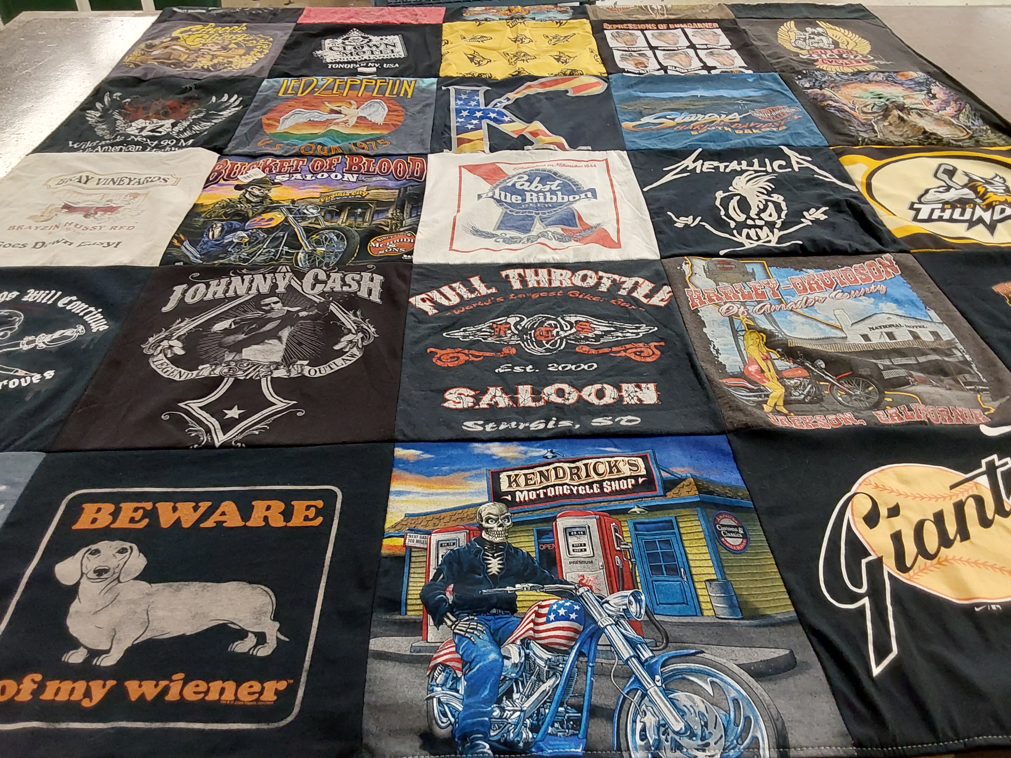 T-shirt quilt featuring giants by trish from CA