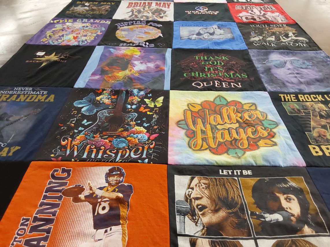 T-shirt quilt featuring denver broncos by Heather from WY