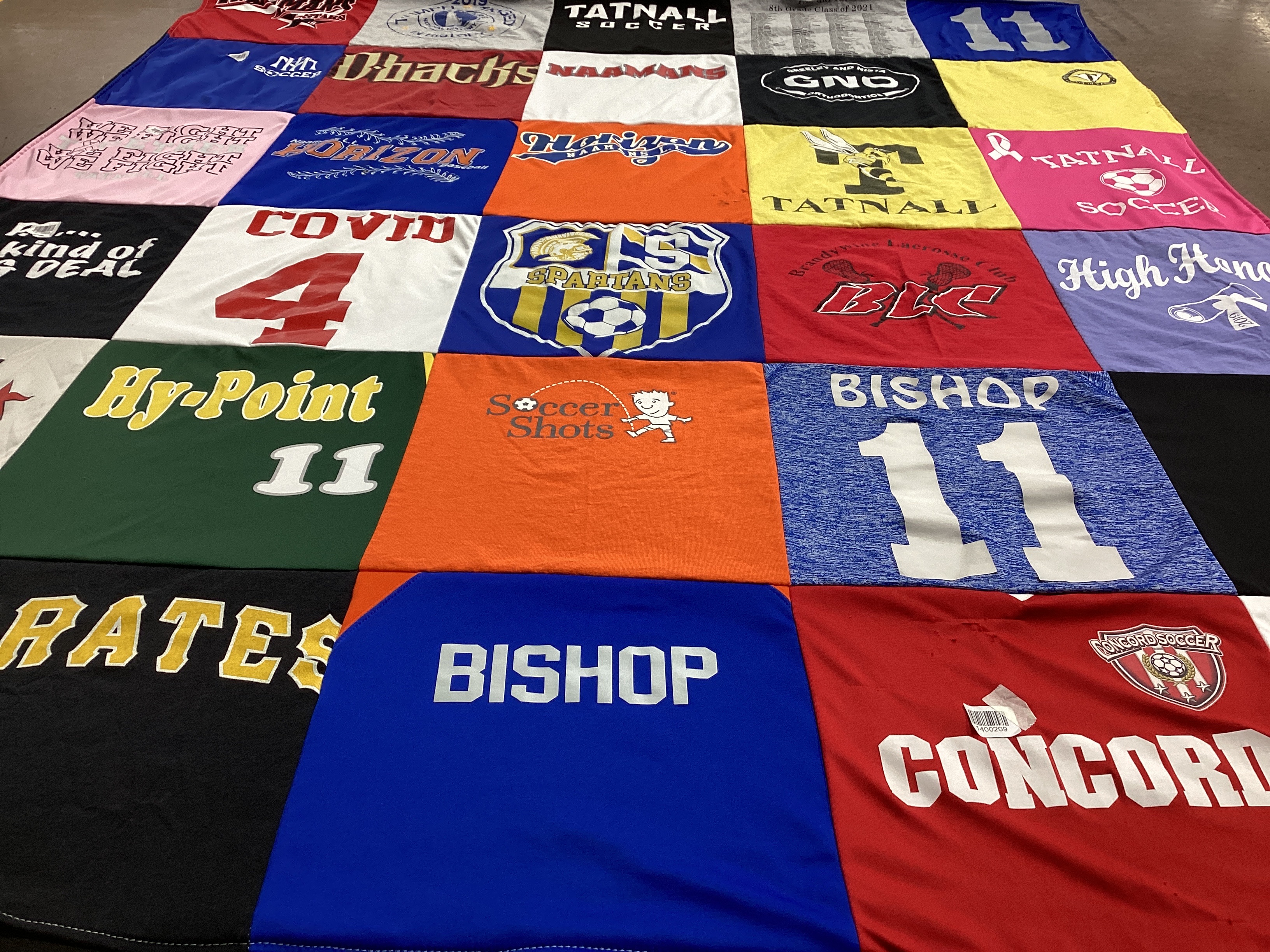 T-shirt quilt featuring tatnall soccer, soccer shots by Nichole from DE