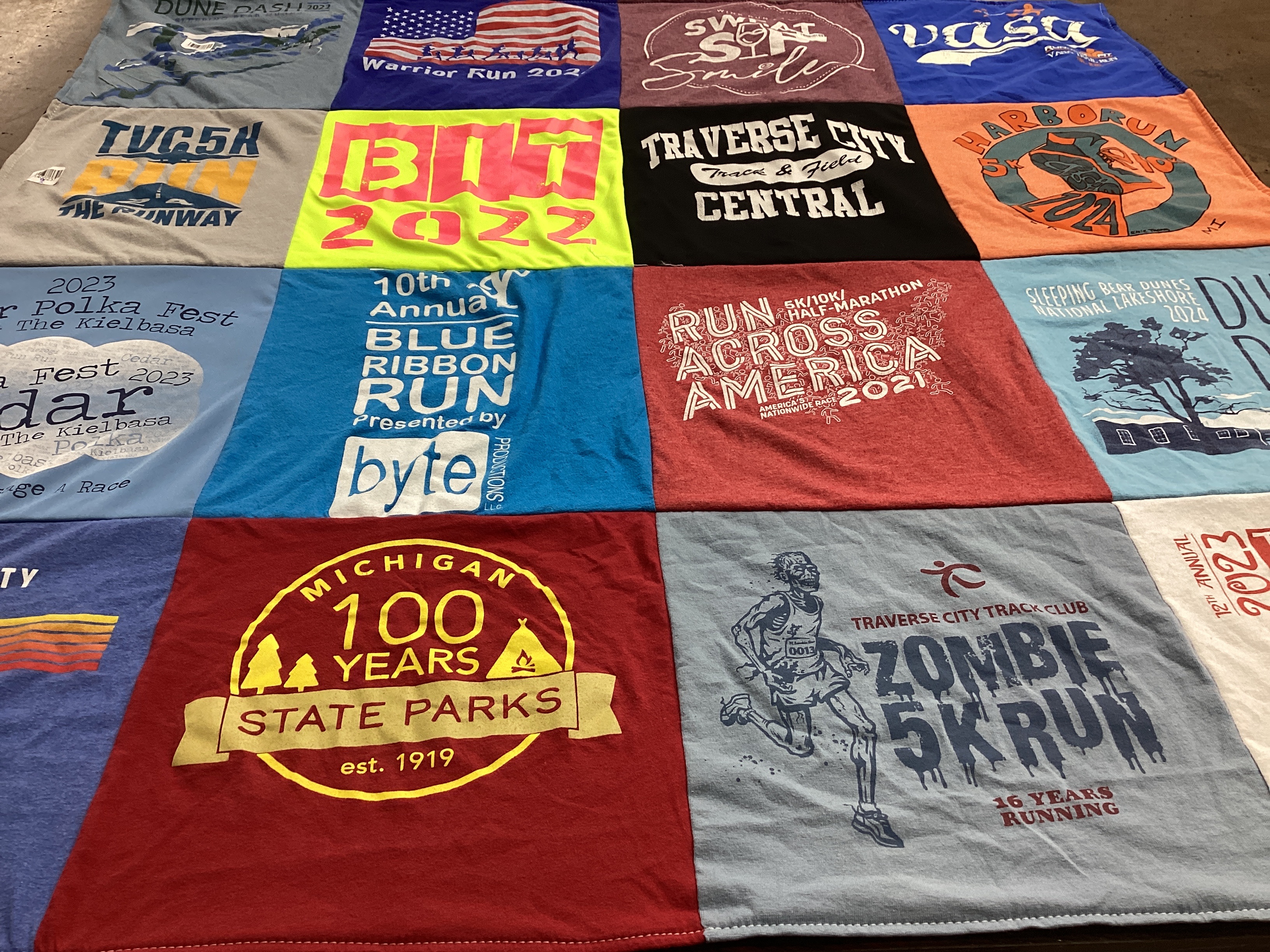 T-shirt quilt from traverse city central high school by Diana from MI