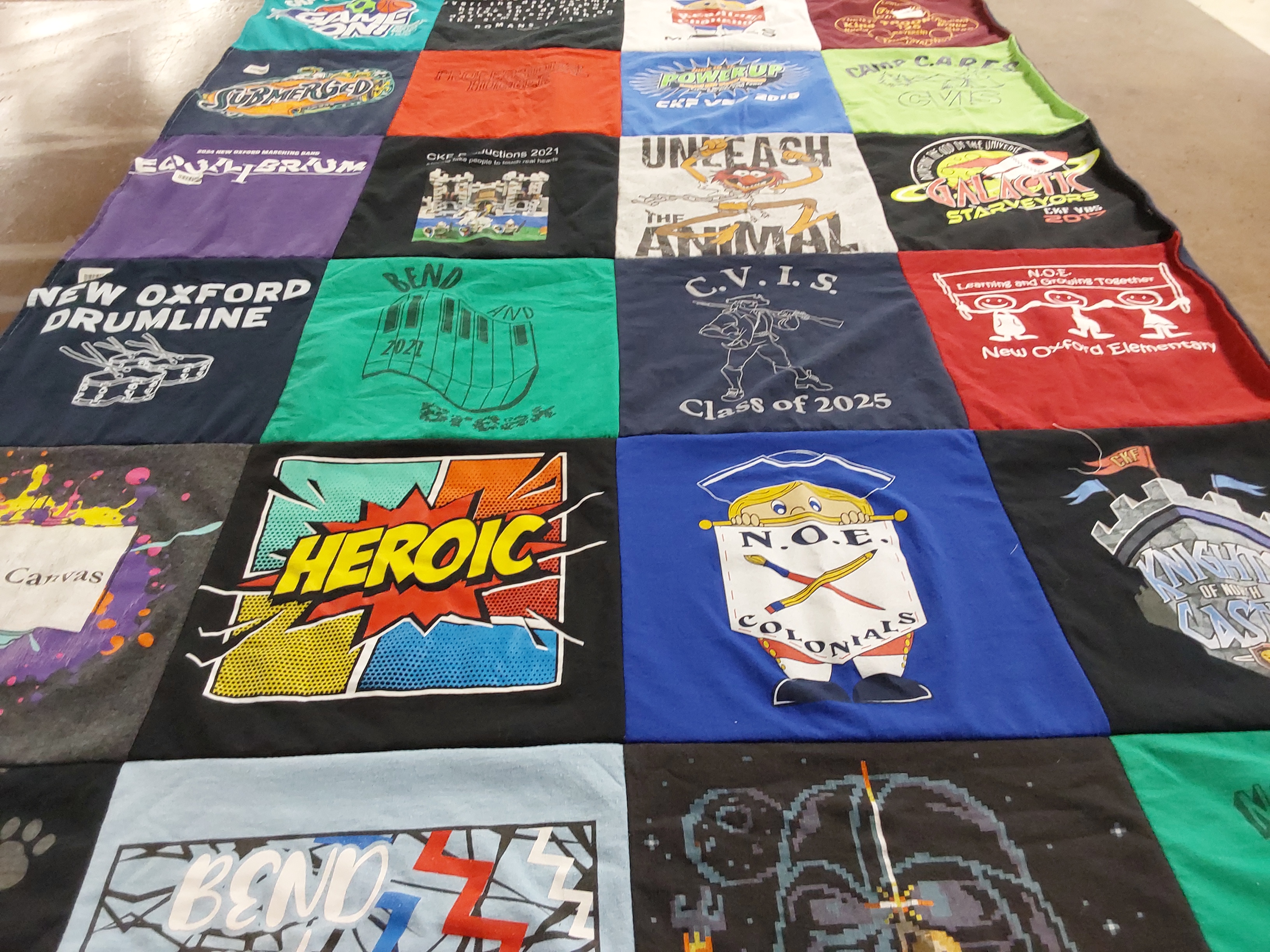 T-shirt quilt from c.v.i.s. middle school, new oxford high school by Melissa from PA