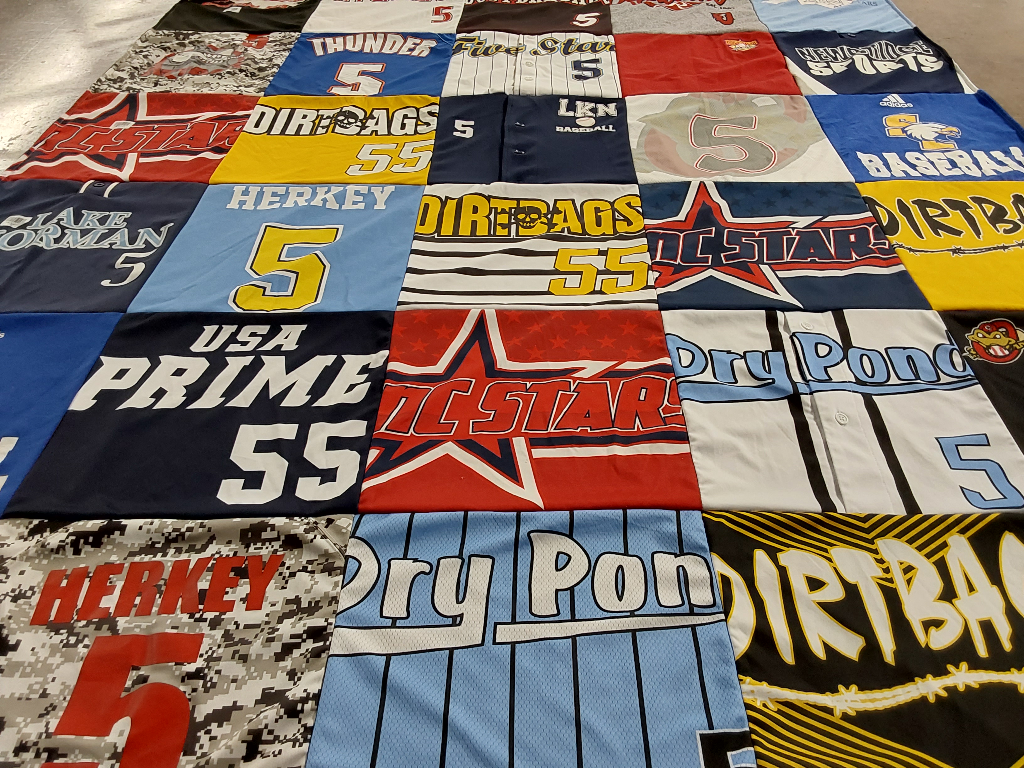 T-shirt quilt featuring dirtbags, prime by Wendy from NC